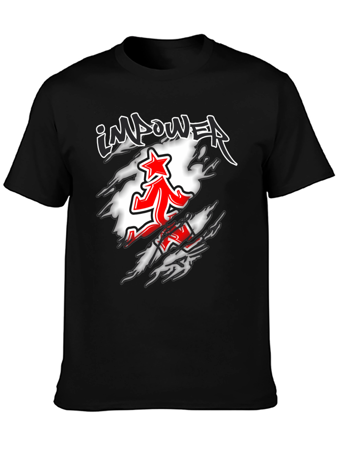 Impower Running Star Graphic Black T-Shirt