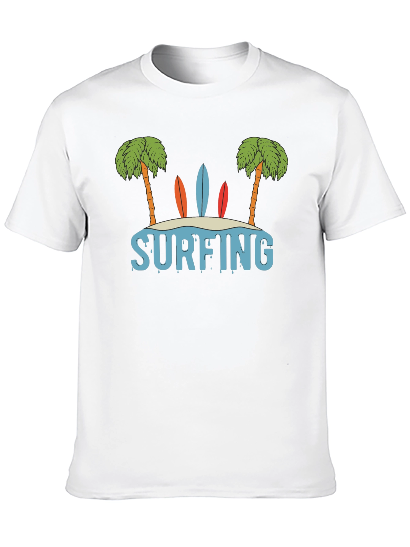 Surfing Island Graphic T-Shirt - Black