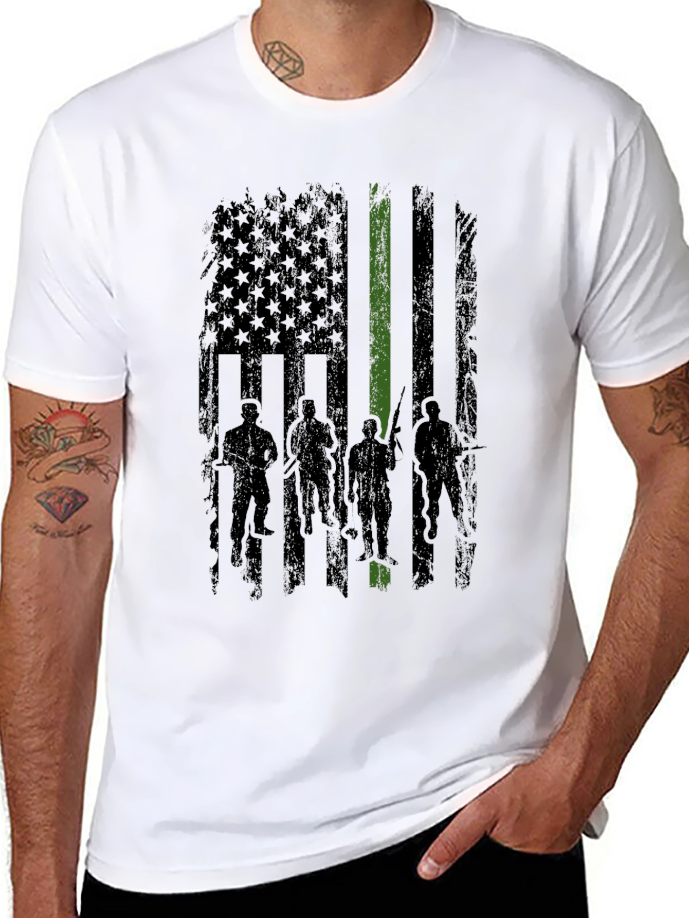Thin Green Line American Flag T-Shirt