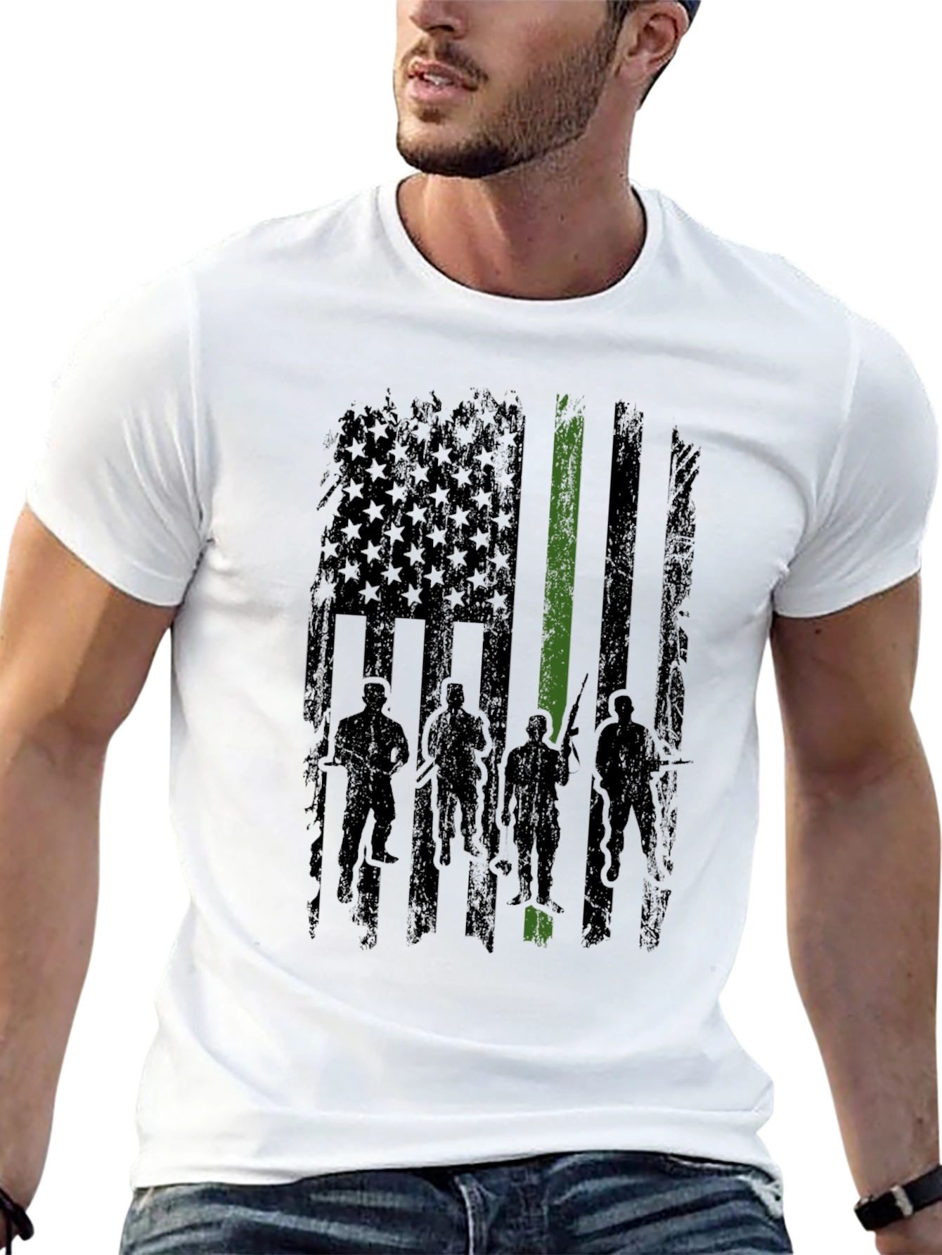 Thin Green Line American Flag T-Shirt