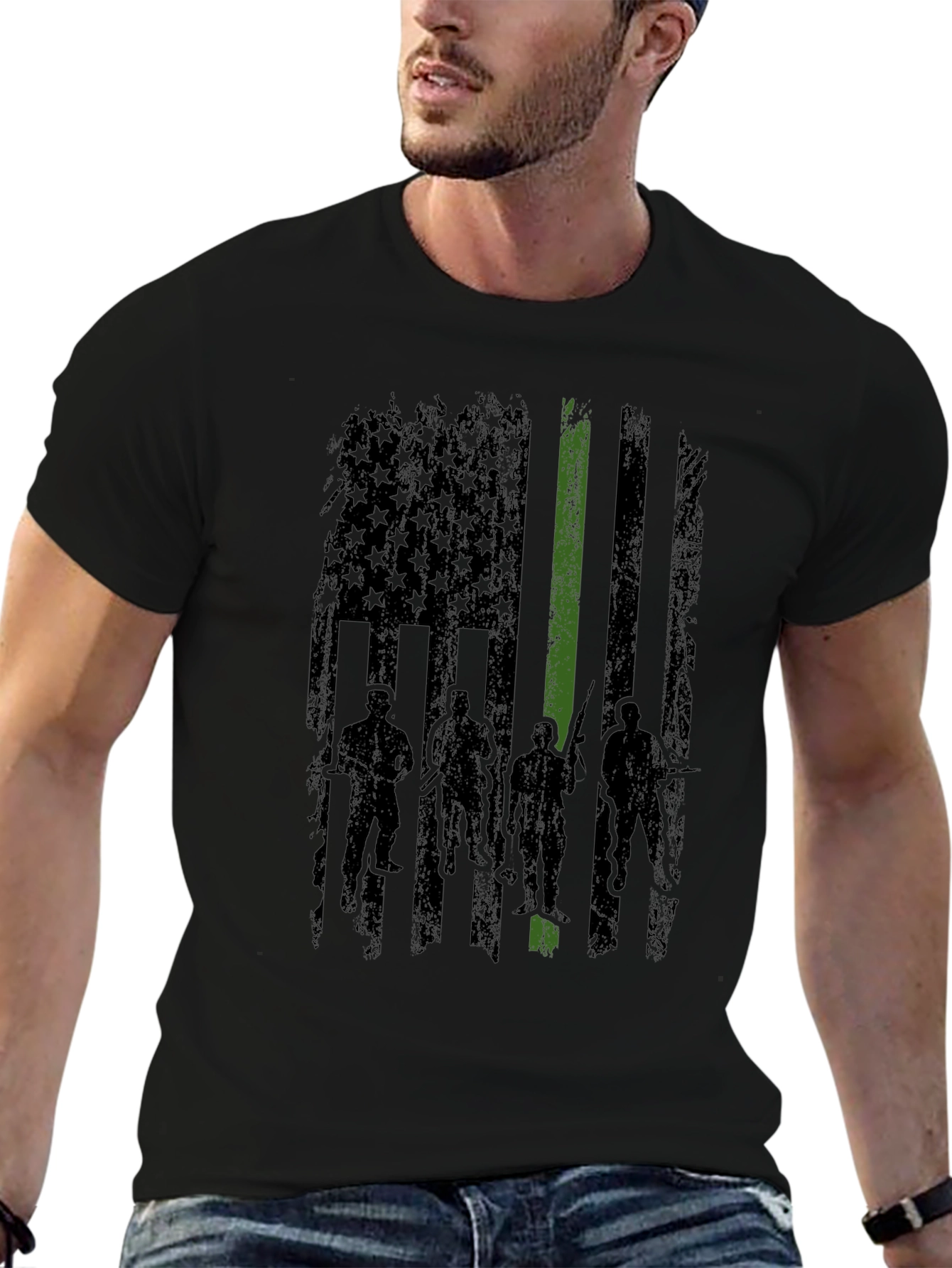 Thin Green Line American Flag T-Shirt