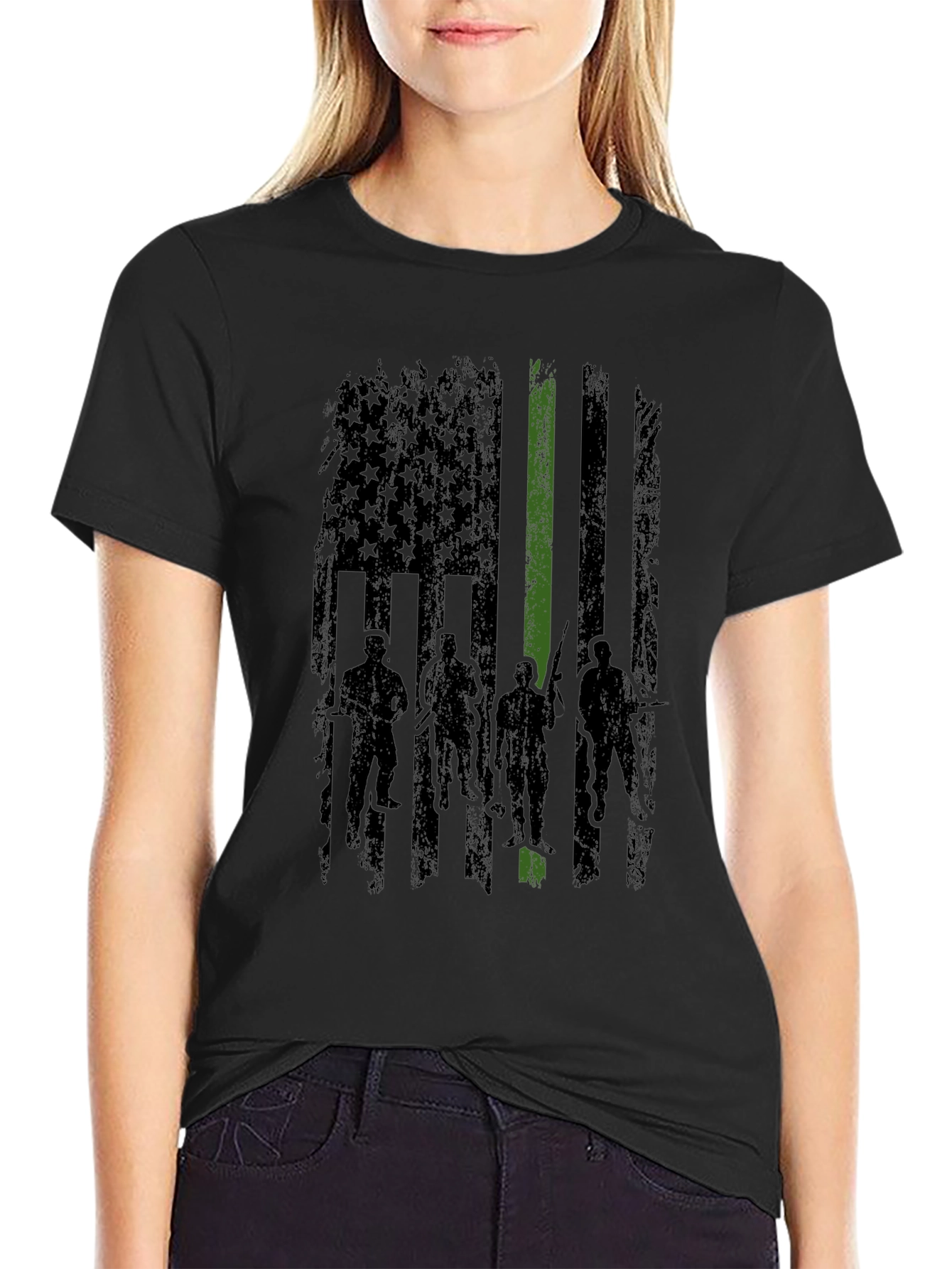 Thin Green Line American Flag T-Shirt
