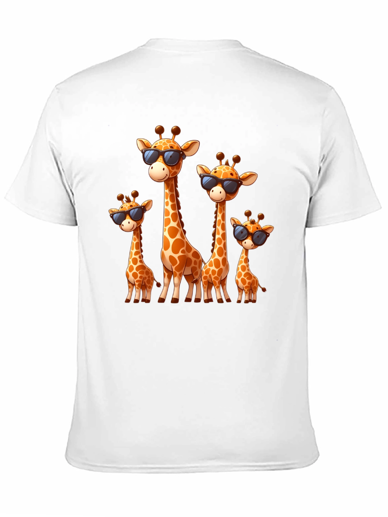 Giraffe Family Graphic Tee - Cool Sunglasses Style