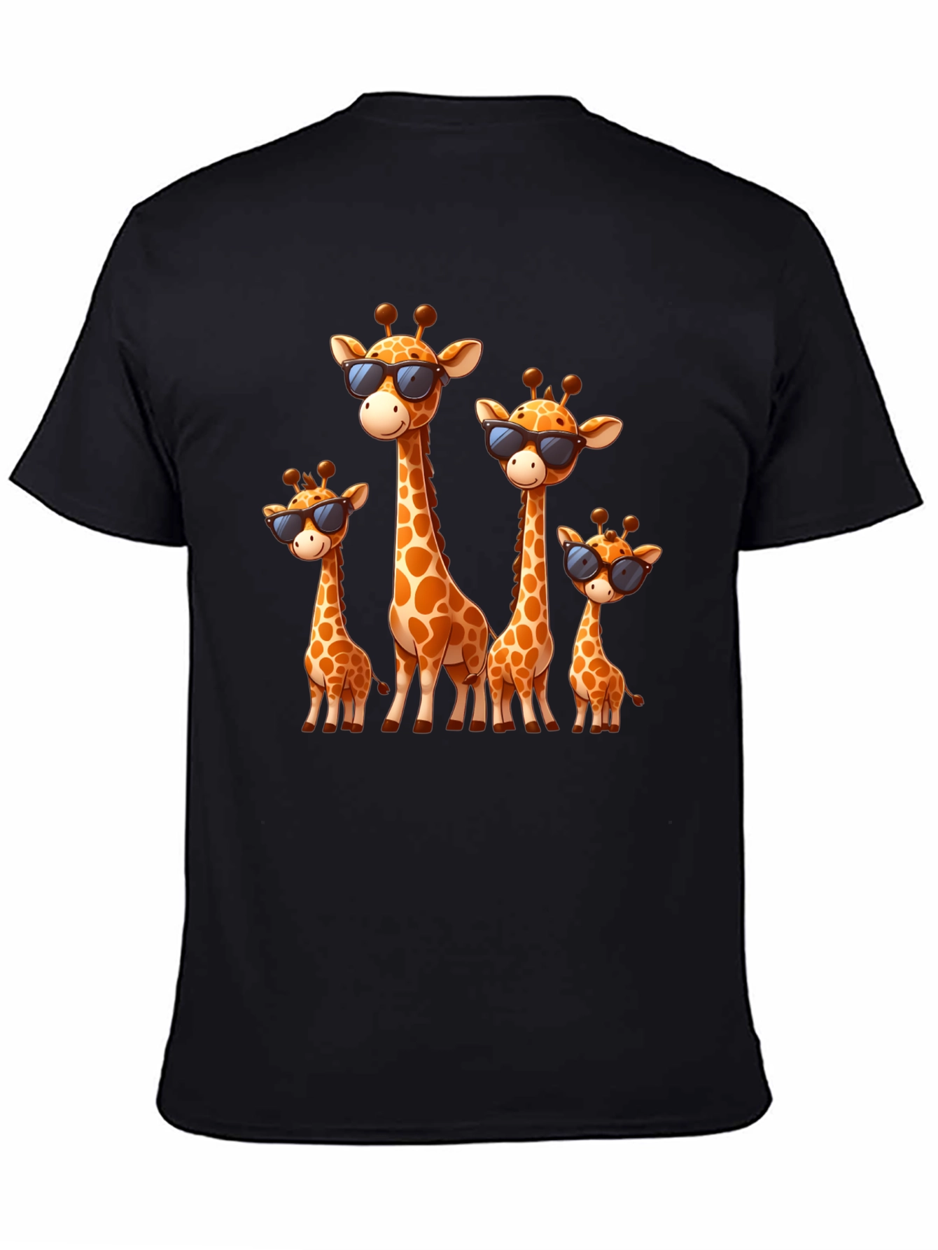 Giraffe Family Graphic Tee - Cool Sunglasses Style