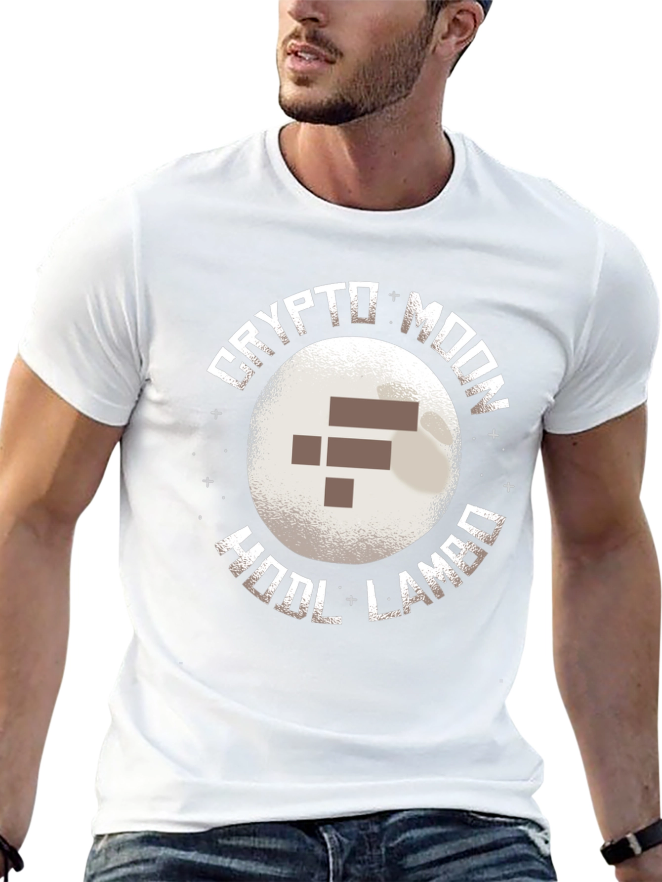 Crypto Moon HODL LAMBO Black T-Shirt