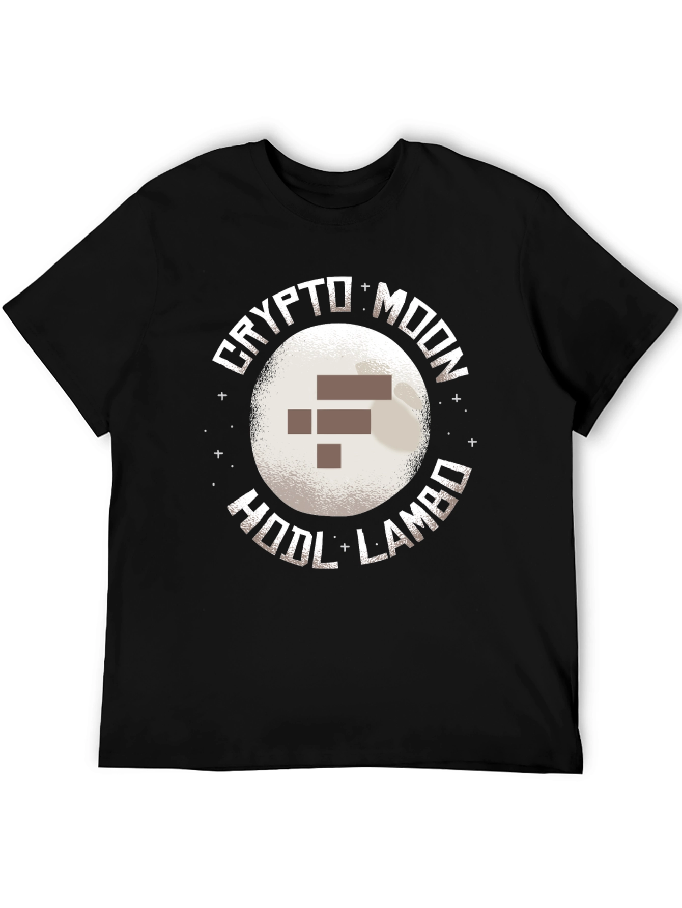 Crypto Moon HODL LAMBO Black T-Shirt