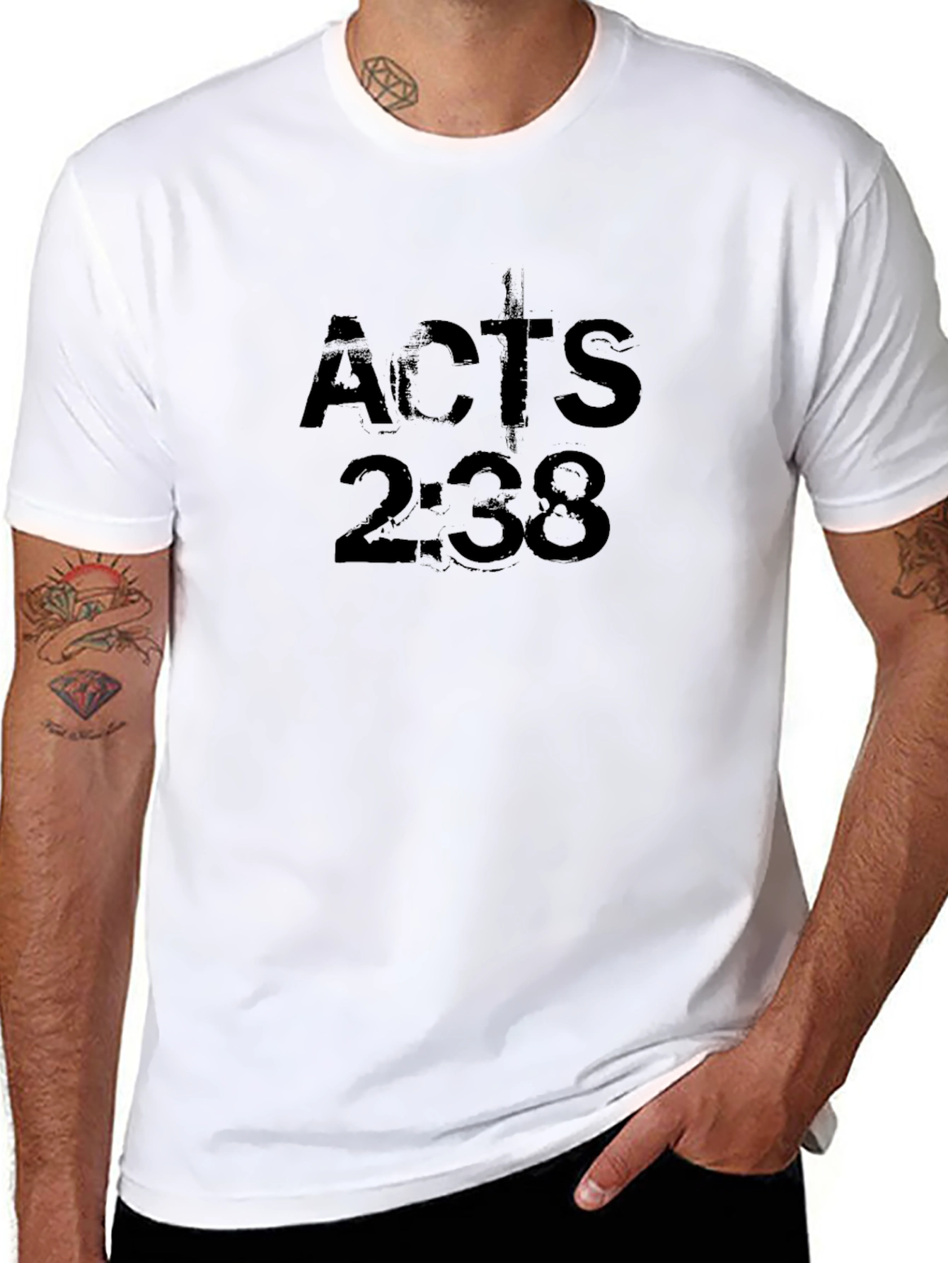 Acts 2:38 Graphic Black T-Shirt
