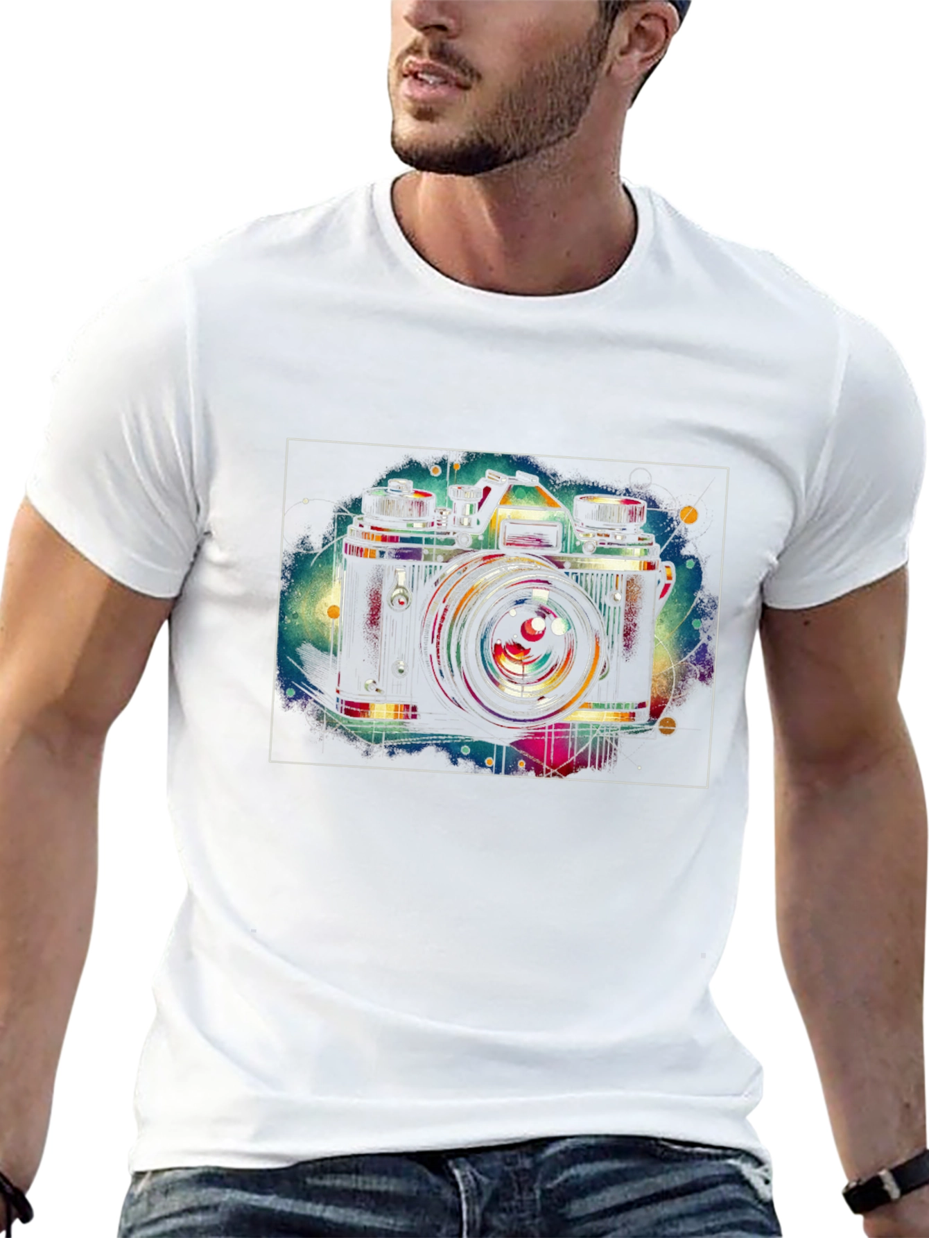 Retro Camera Graphic Tee - Artsy Style