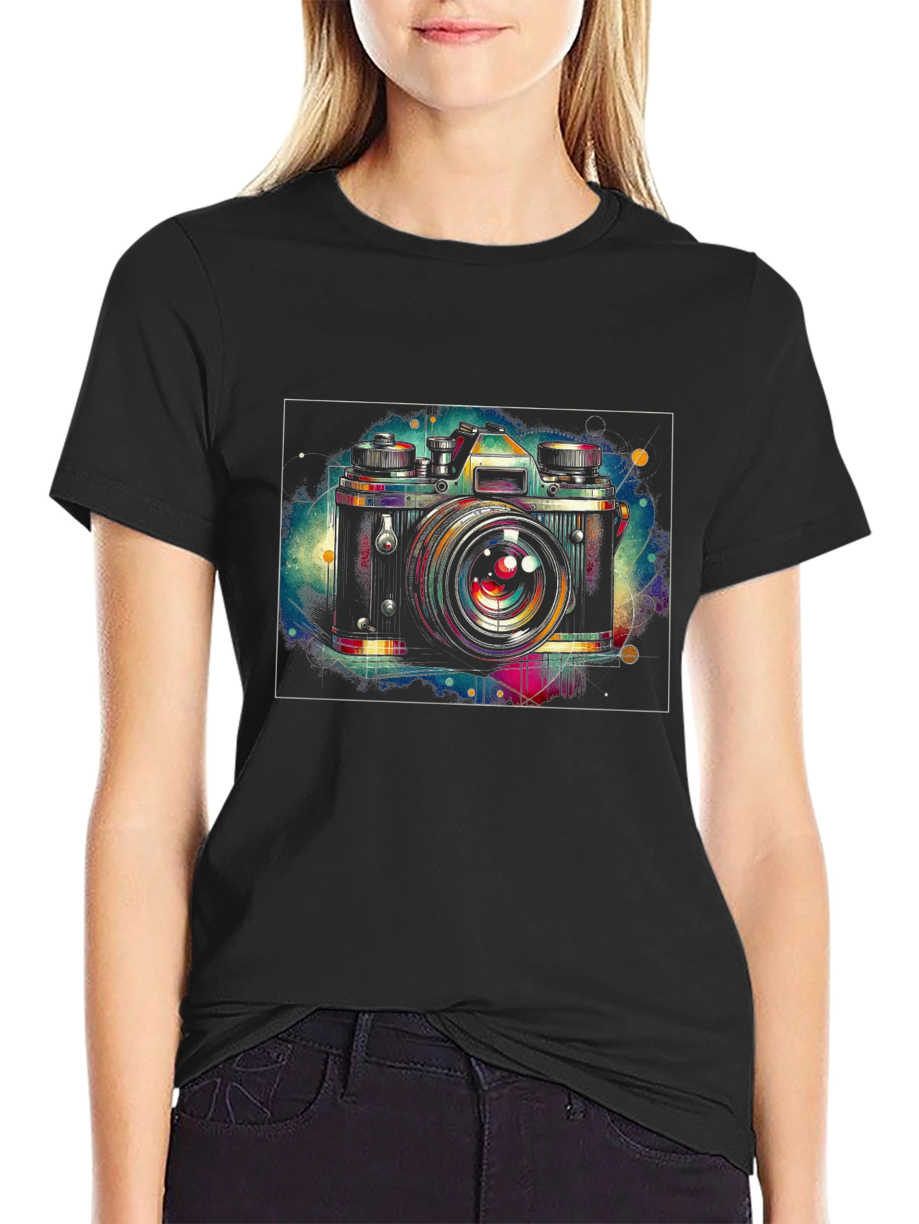 Retro Camera Graphic Tee - Artsy Style