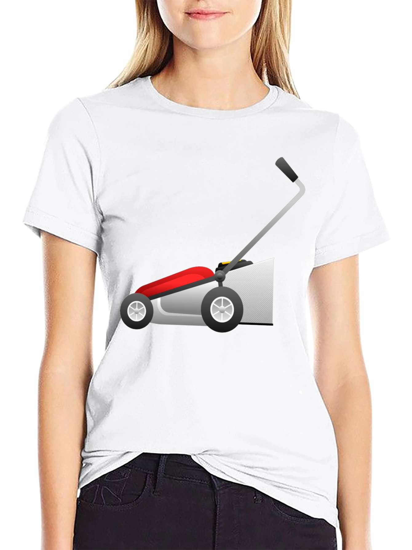 Lawn Mower Graphic Tee - Black Cotton T-Shirt