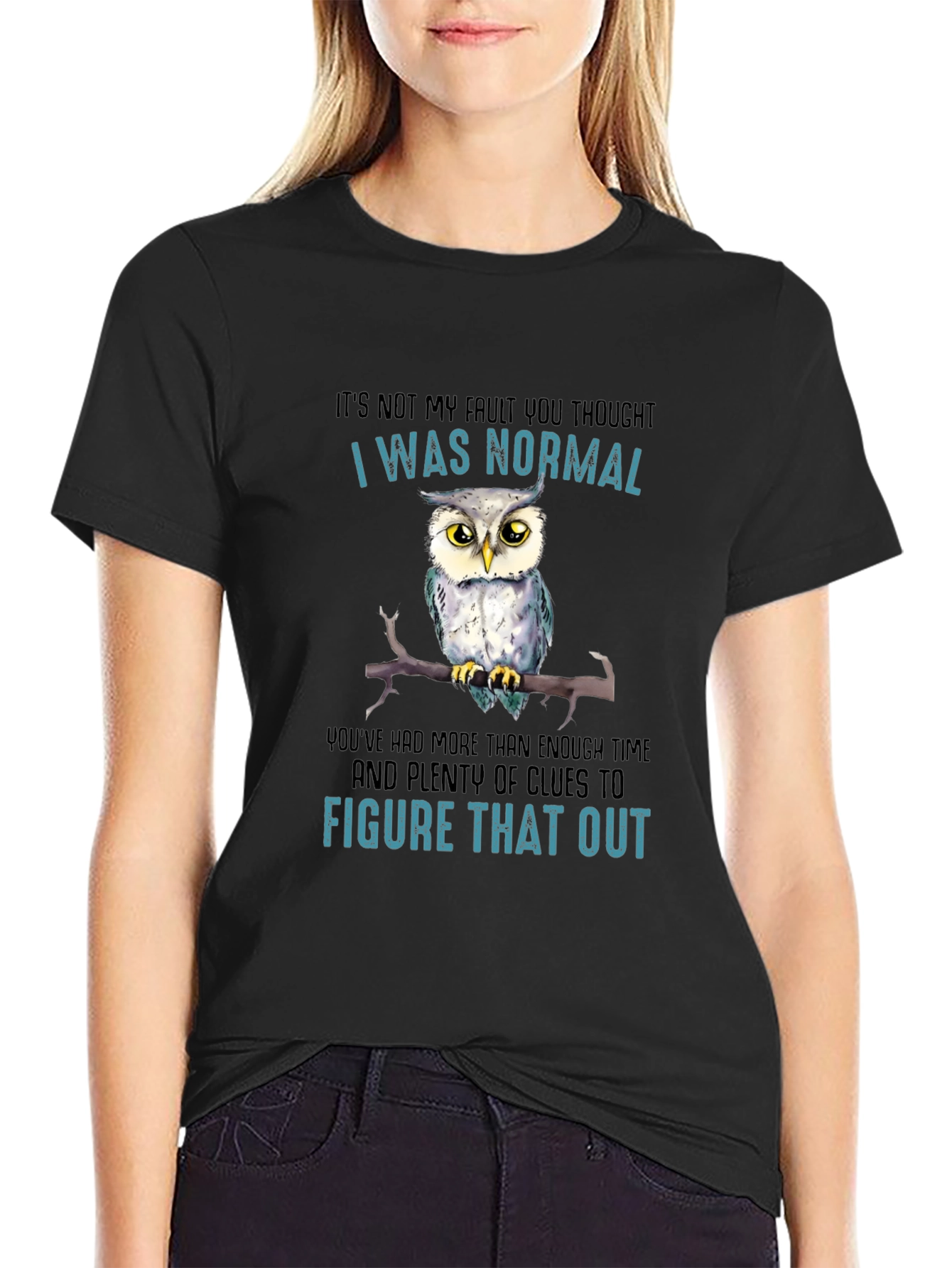Funny Owl Graphic T-Shirt - I Was Normal