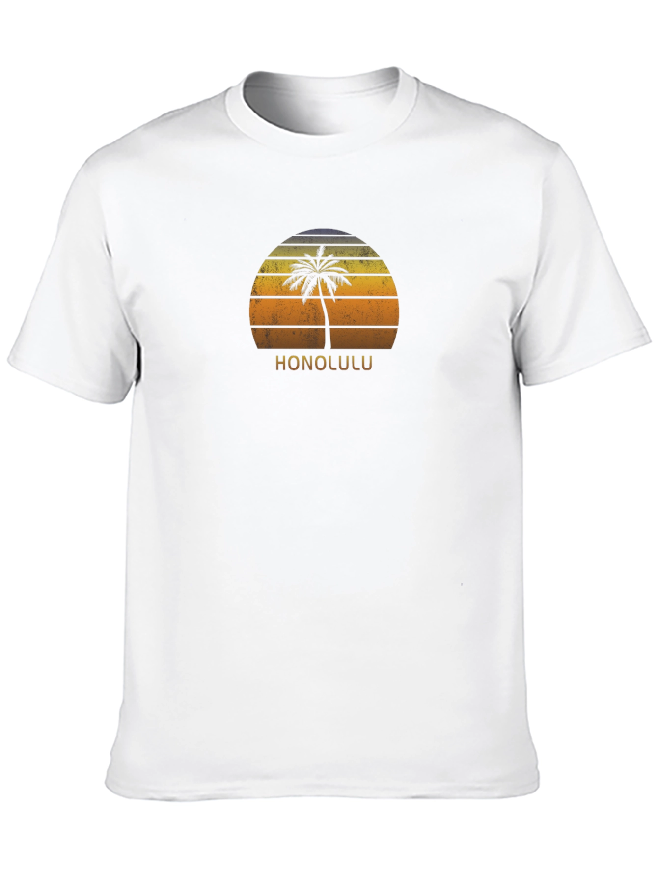 Honolulu Palm Tree Sunset Graphic Tee - Island Style
