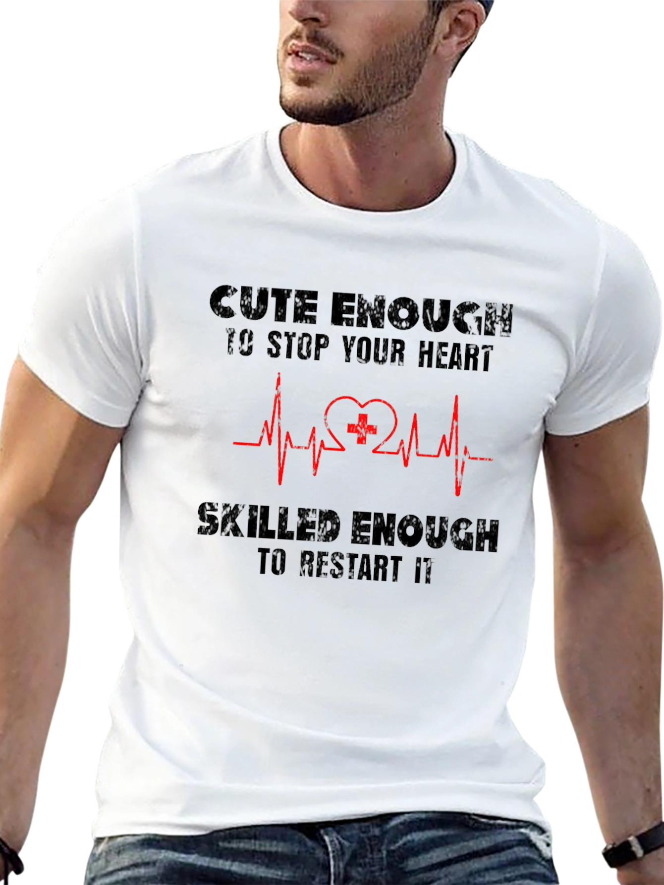 Cute Enough to Stop Your Heart Graphic Tee
