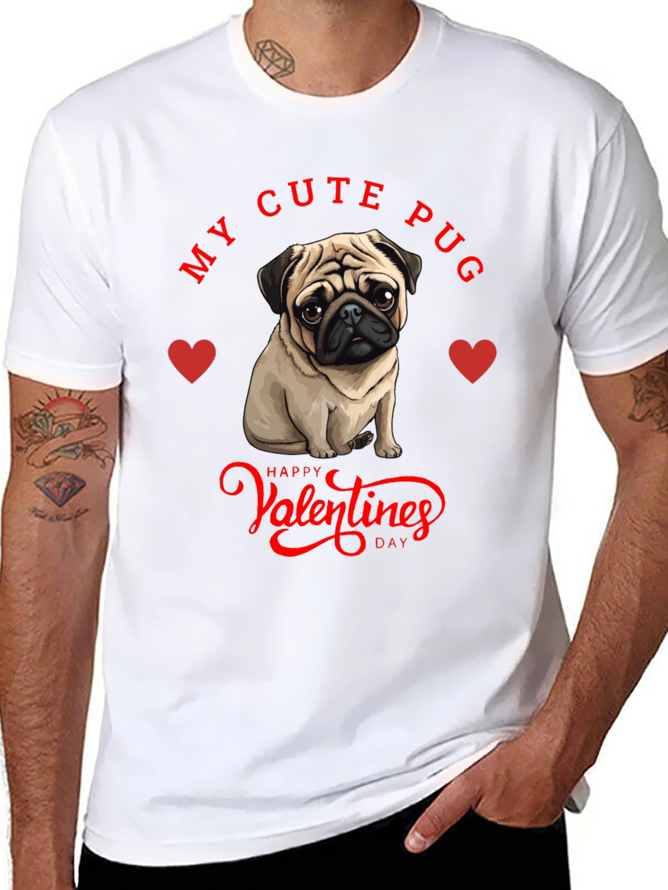 My Cute Pug Valentines Day T-Shirt