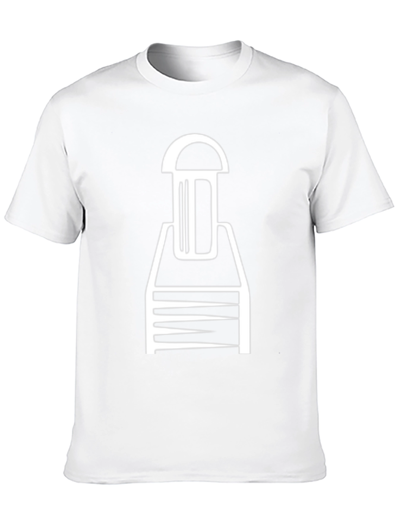 Abstract White Graphic Print Black Cotton Tee