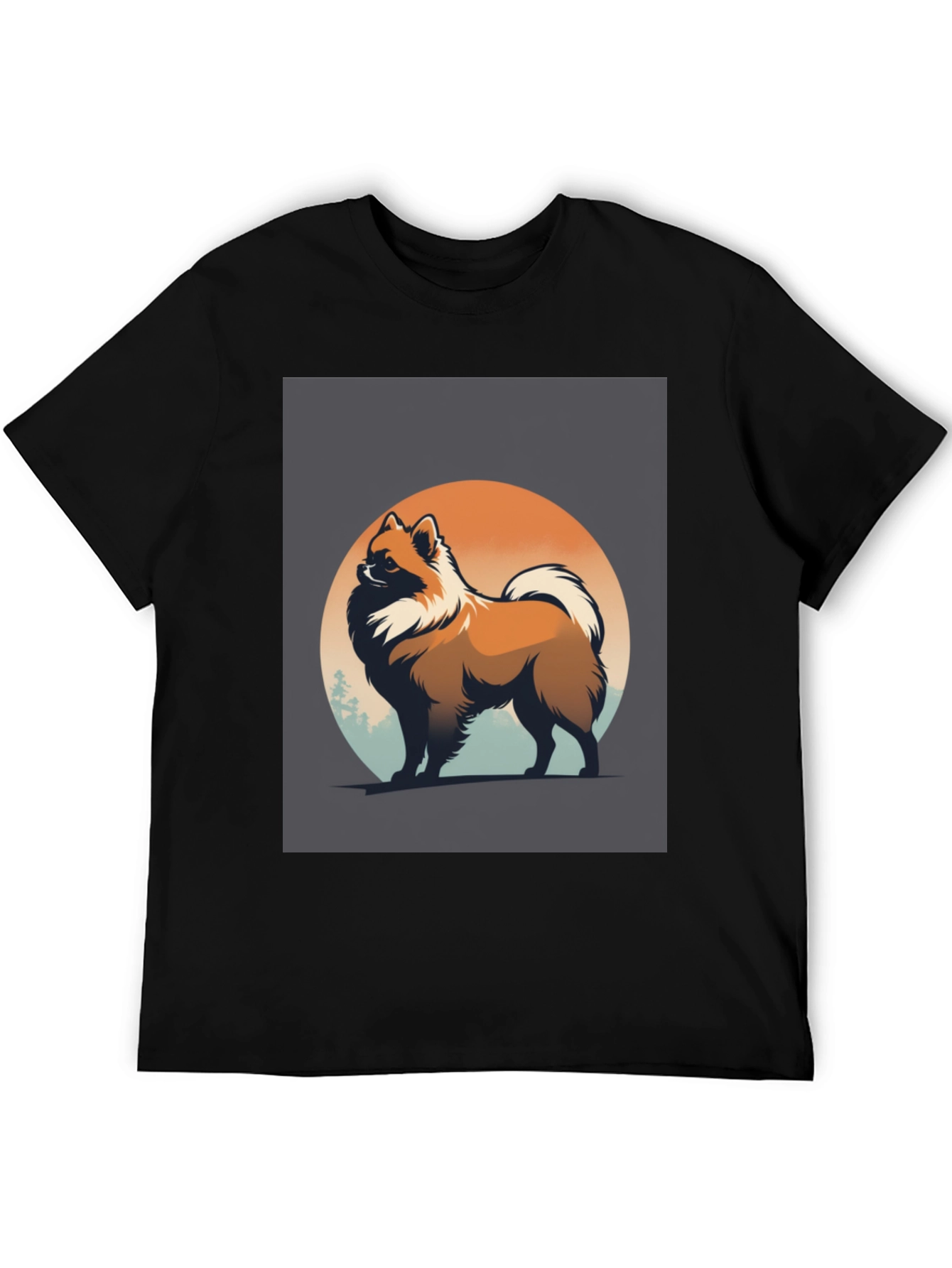 Pomeranian Dog Graphic T-Shirt Black Stylish Pet Lover Tee