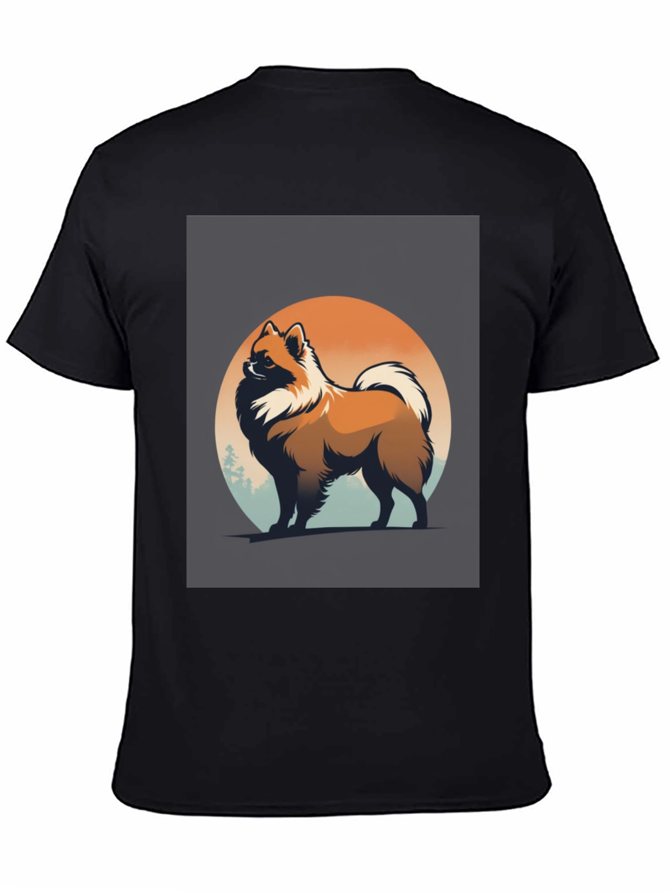 Pomeranian Dog Graphic T-Shirt Black Stylish Pet Lover Tee