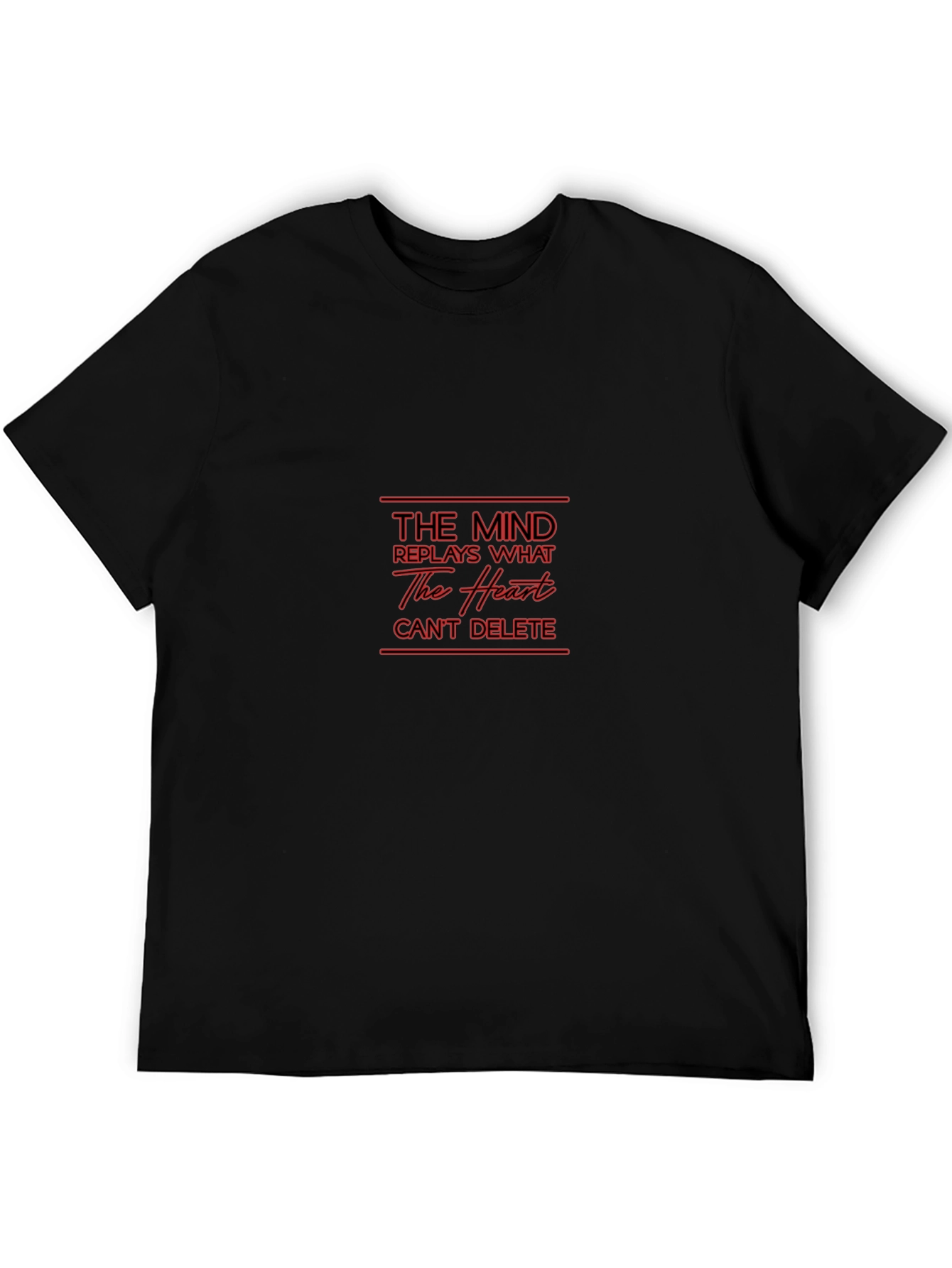 The Mind Replays Graphic Tee - Black Cotton Blend