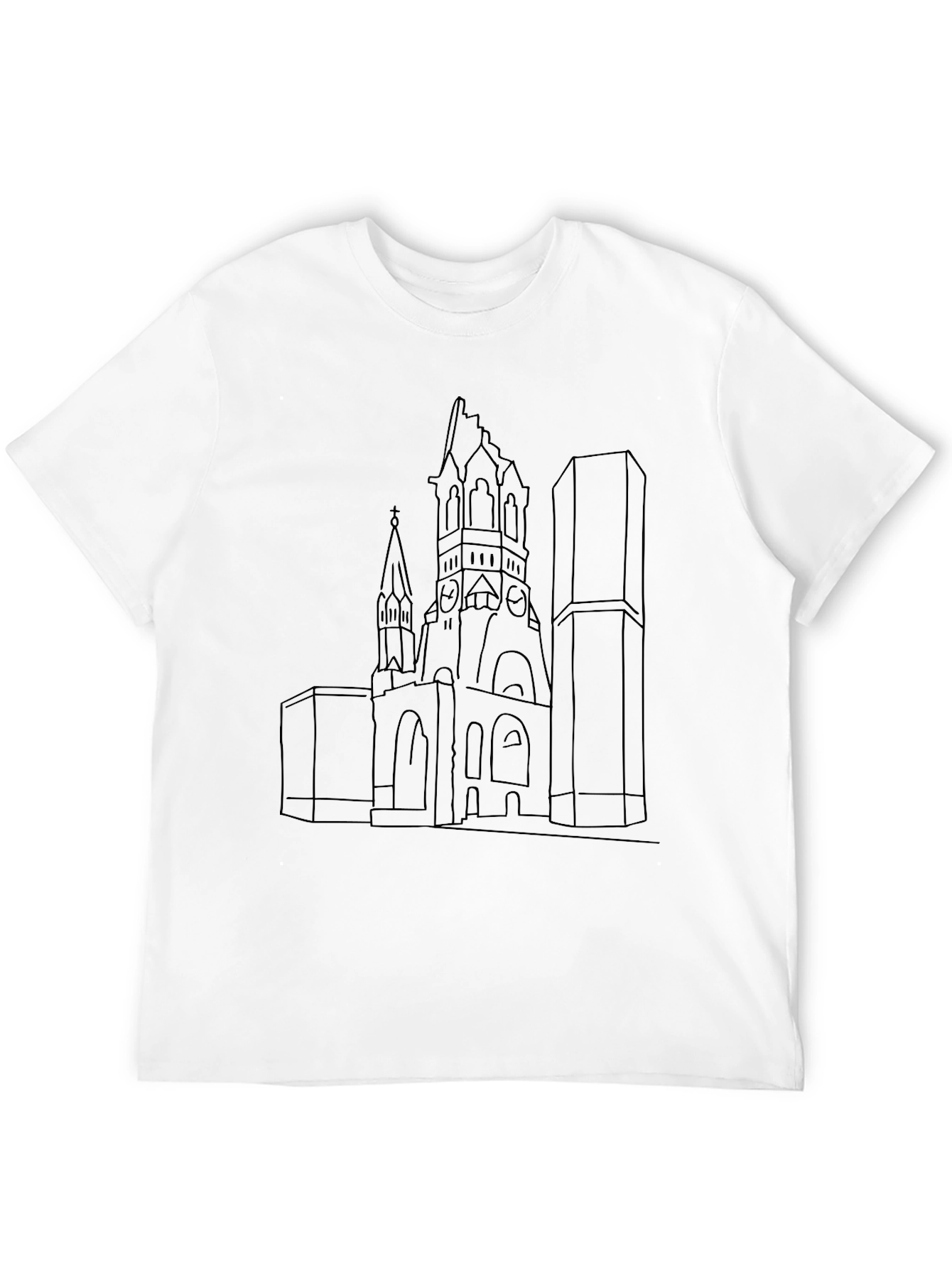 Berlin Landmark Outline Black T-Shirt