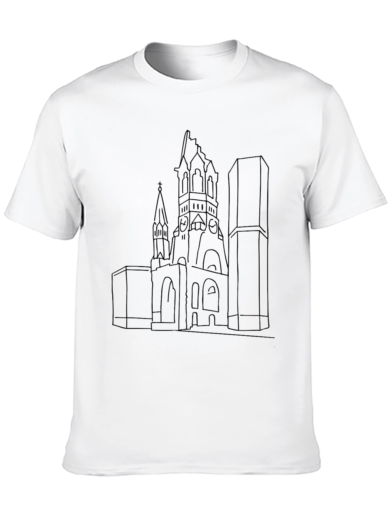 Berlin Landmark Outline Black T-Shirt