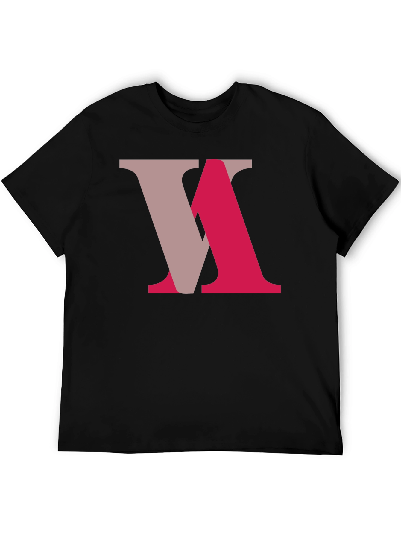 Abstract Letter Graphic Tee - Black
