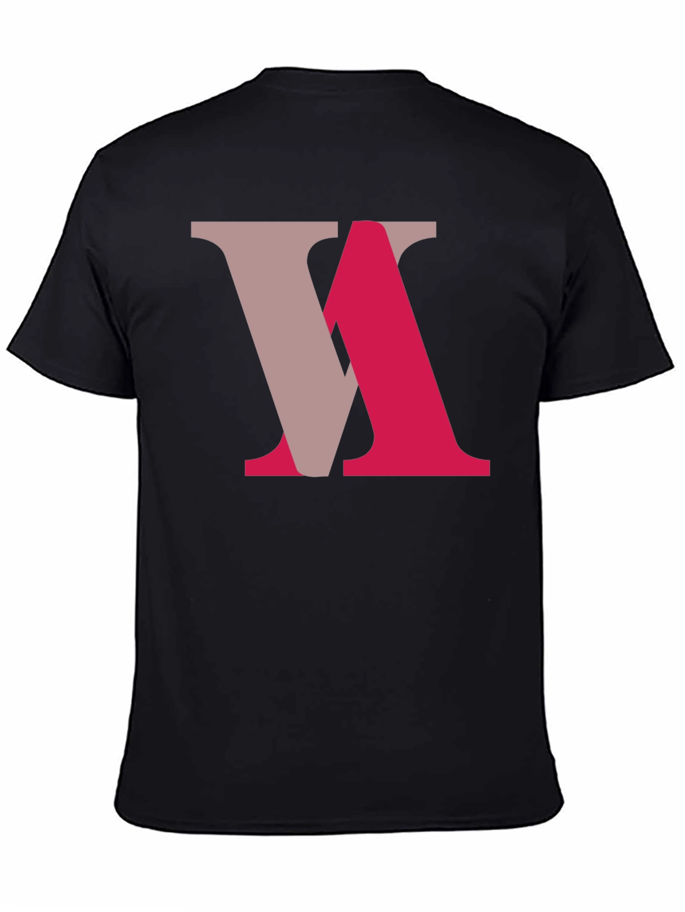 Abstract Letter Graphic Tee - Black