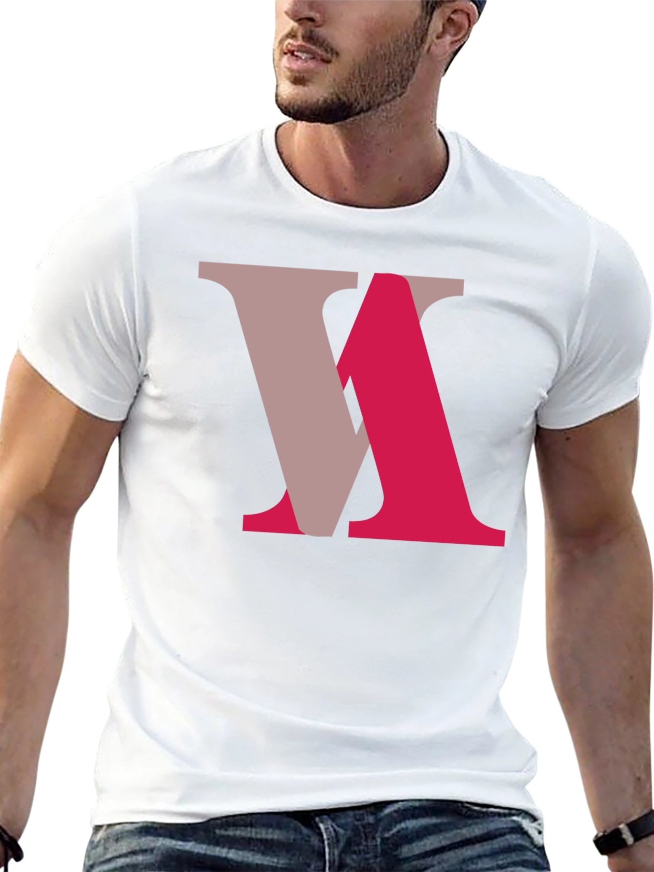 Abstract Letter Graphic Tee - Black