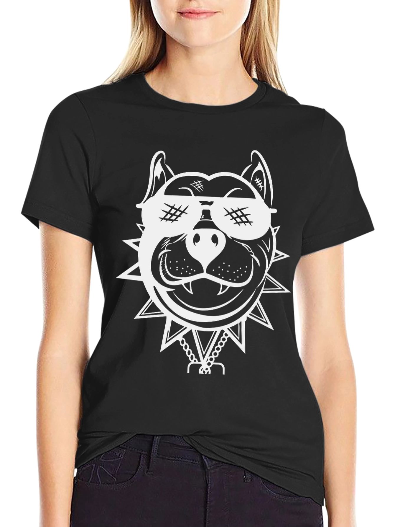 Cool Pitbull Graphic Tee - Black