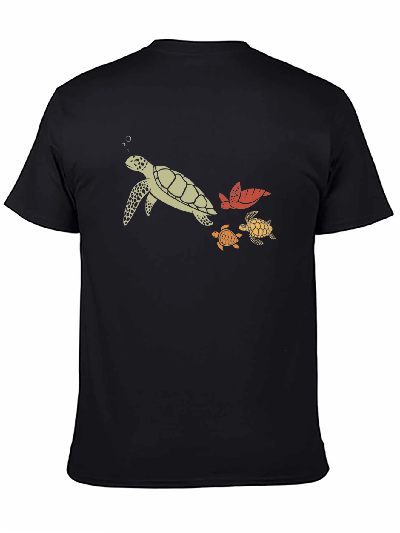 Turtle Family Graphic Tee - Black
