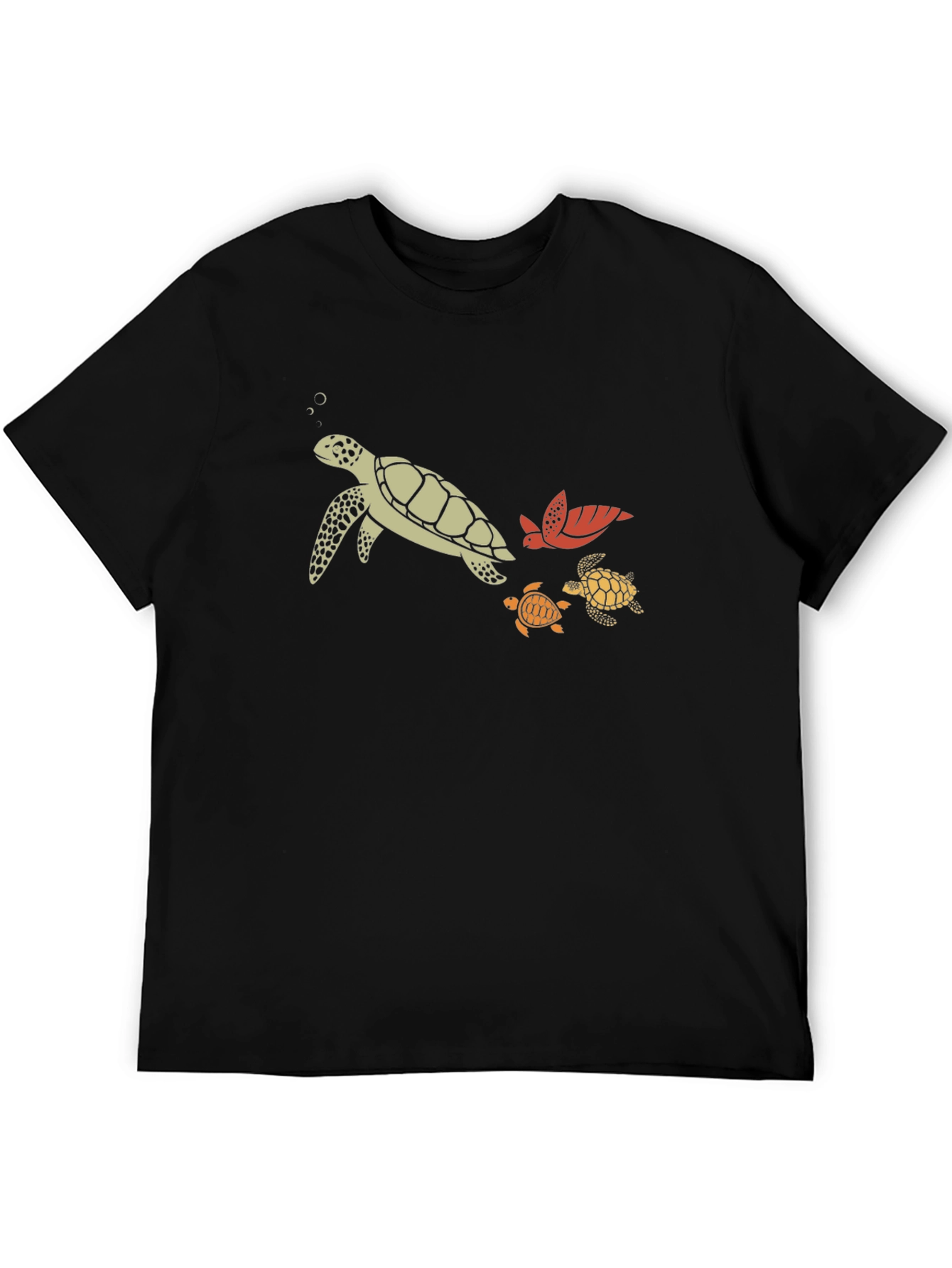 Turtle Family Graphic Tee - Black