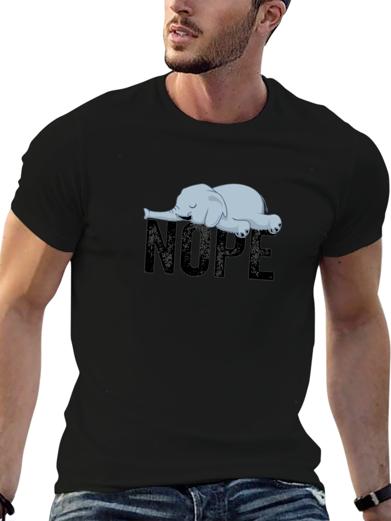 Nope Lazy Elephant Graphic Tee
