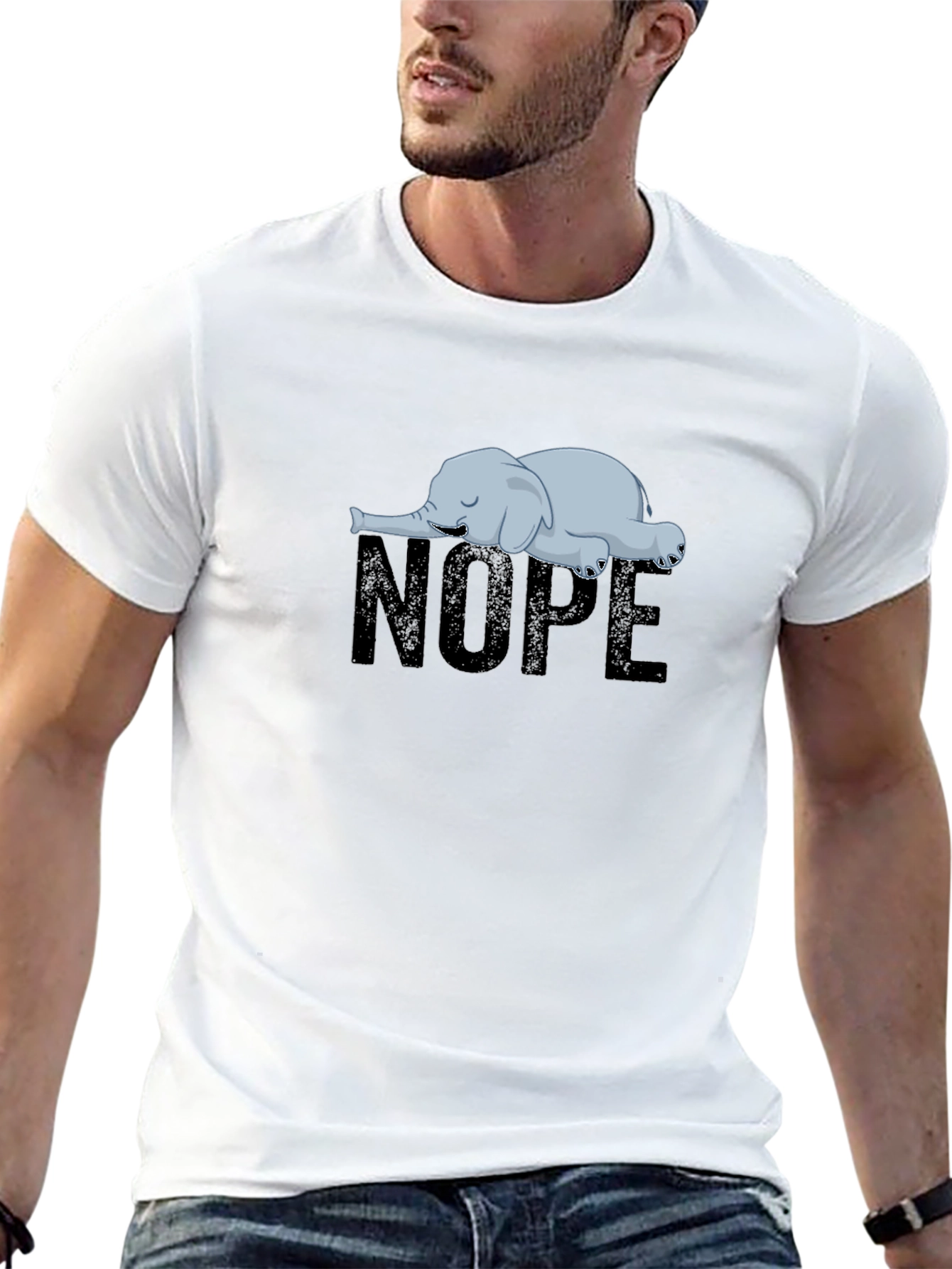 Nope Lazy Elephant Graphic Tee