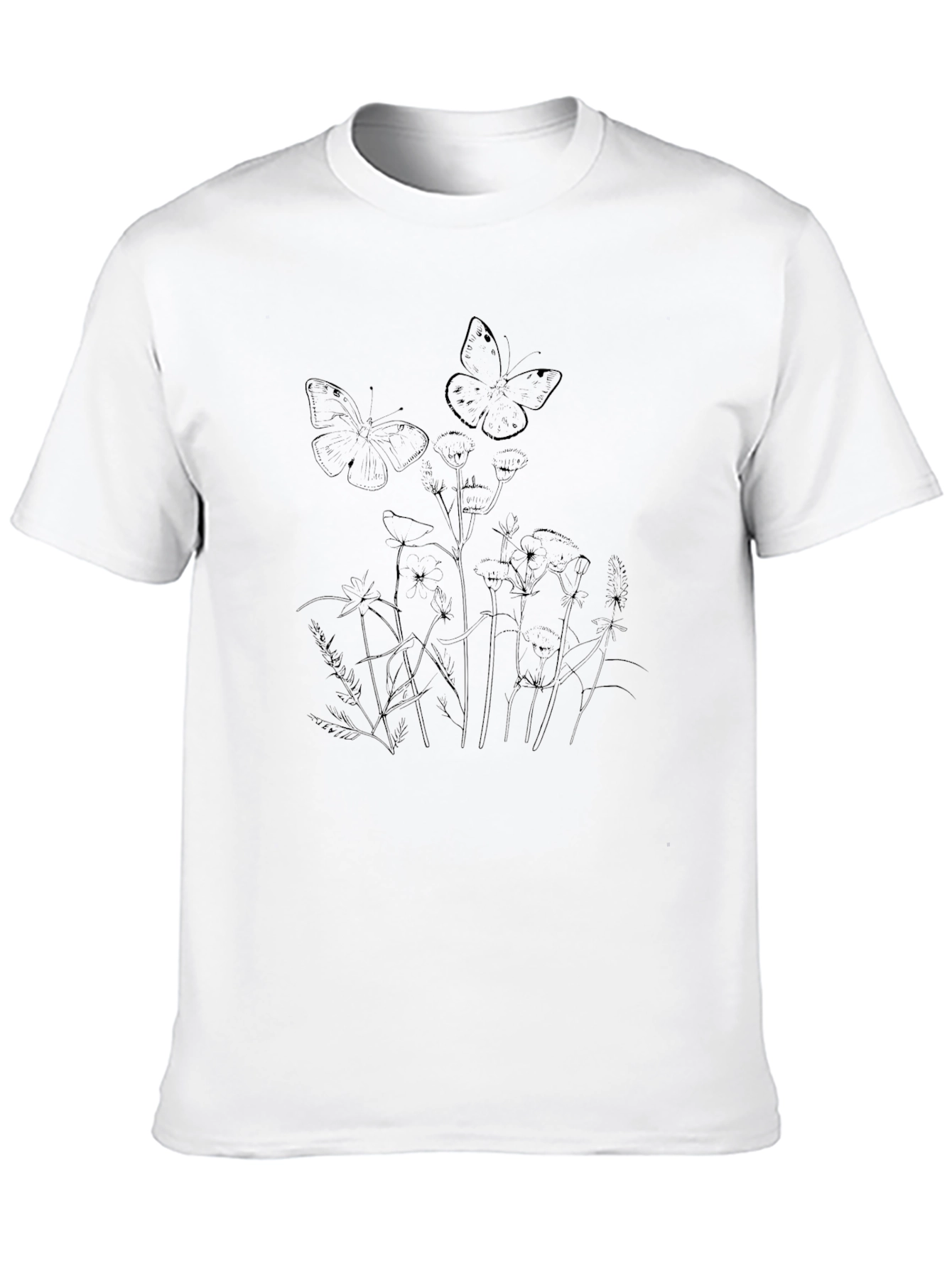Black Butterfly Graphic Tee - Nature Inspired Design