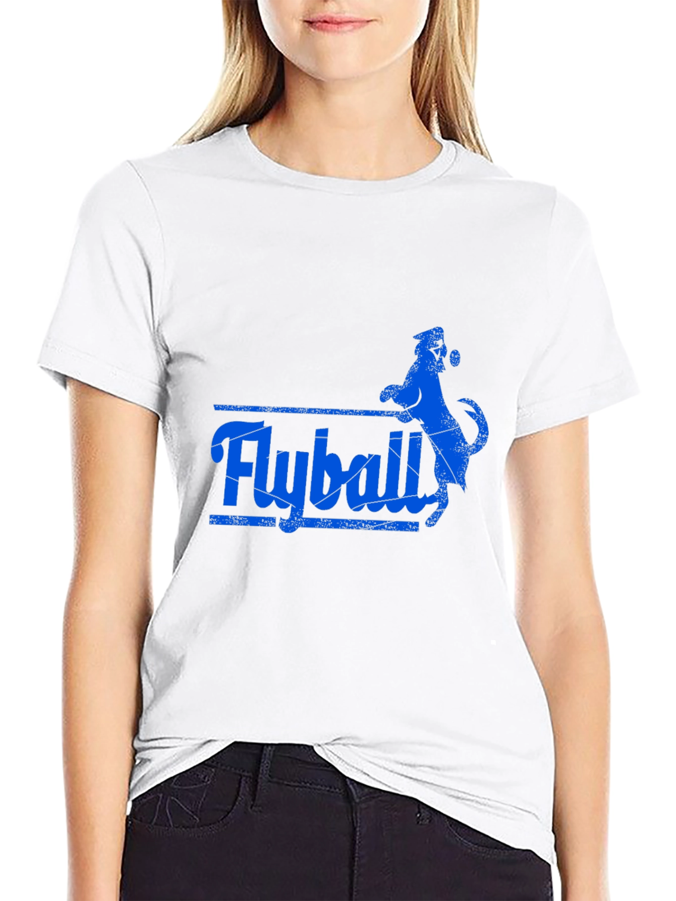 Flyball Dog Graphic T-Shirt - Black