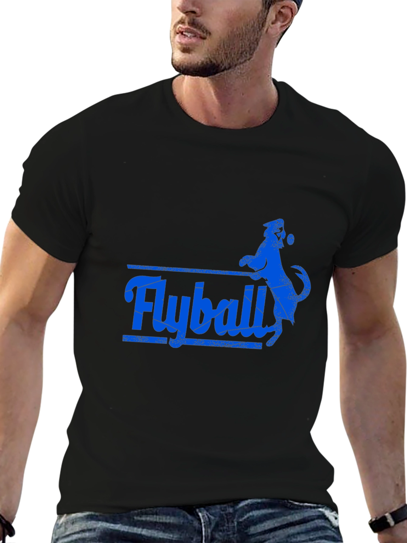Flyball Dog Graphic T-Shirt - Black