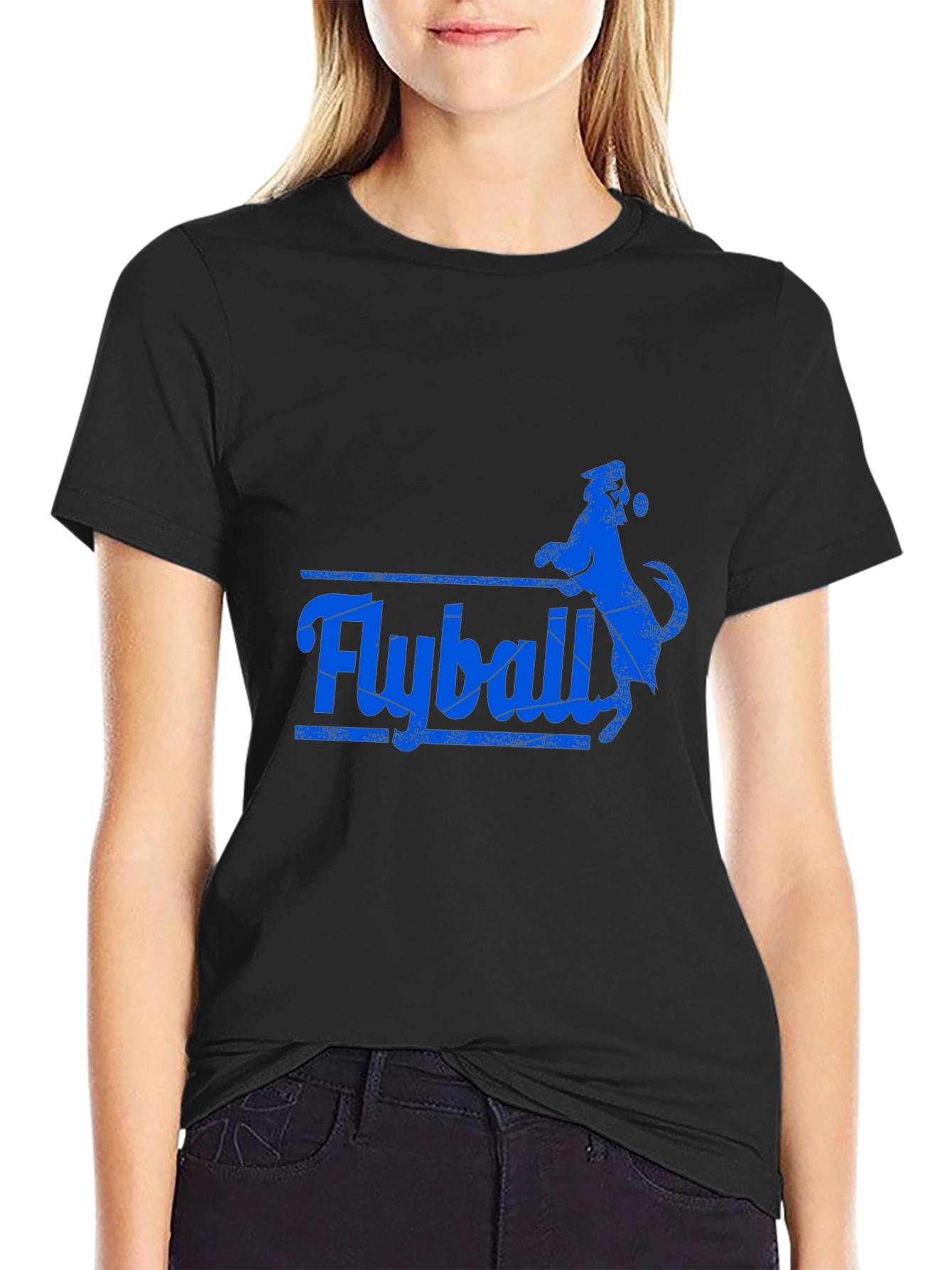 Flyball Dog Graphic T-Shirt - Black