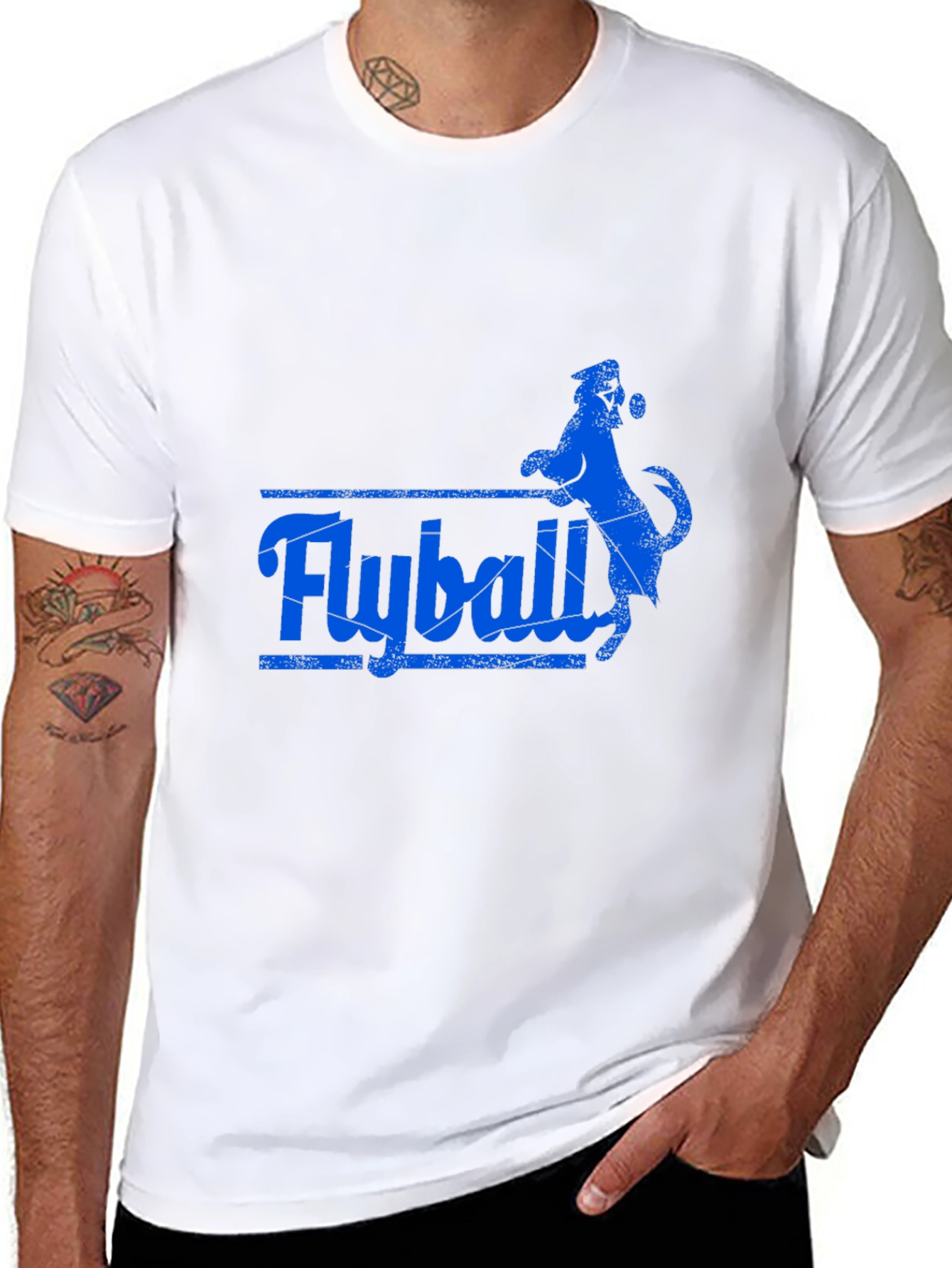 Flyball Dog Graphic T-Shirt - Black