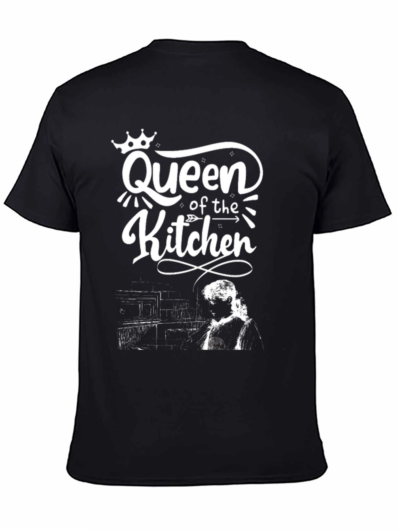 Queen of the Kitchen Black Graphic T-Shirt
