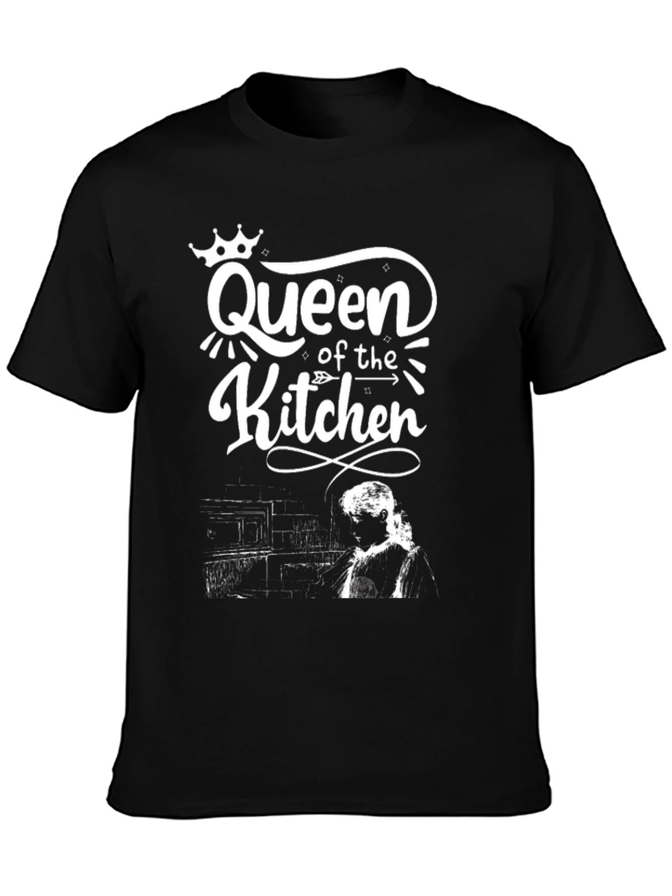Queen of the Kitchen Black Graphic T-Shirt