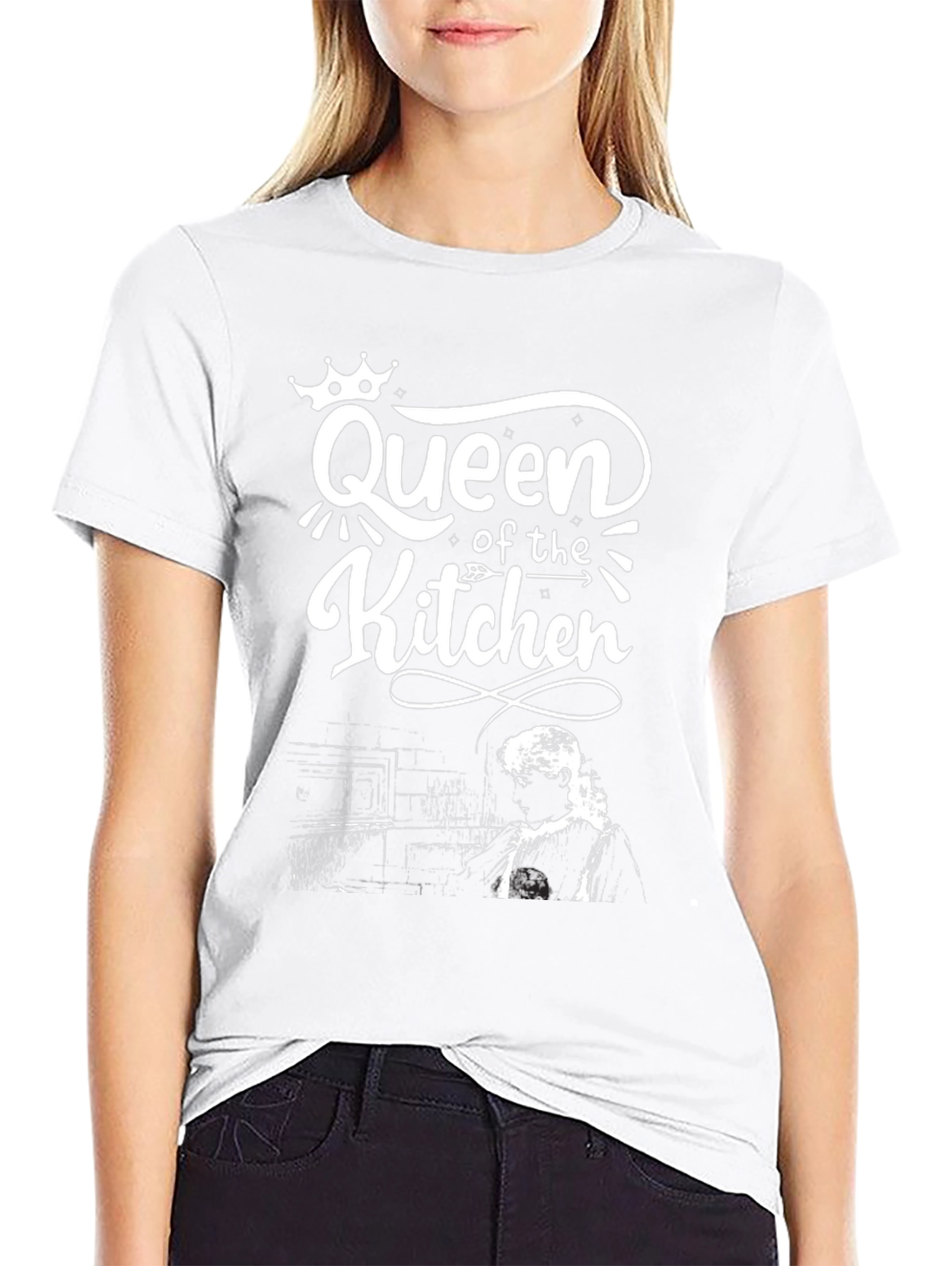 Queen of the Kitchen Black Graphic T-Shirt