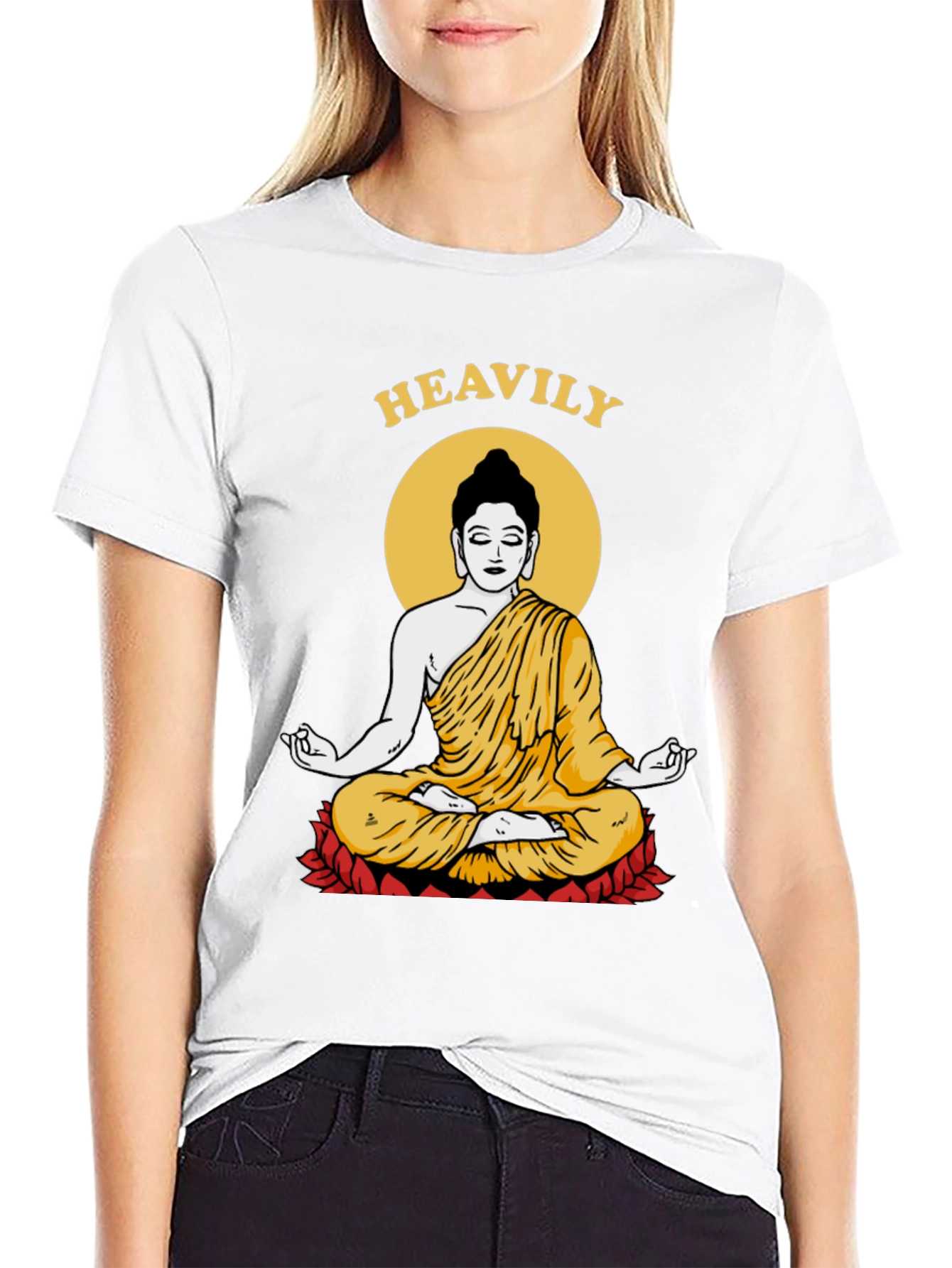 Heavily Meditating Buddha Graphic T-Shirt