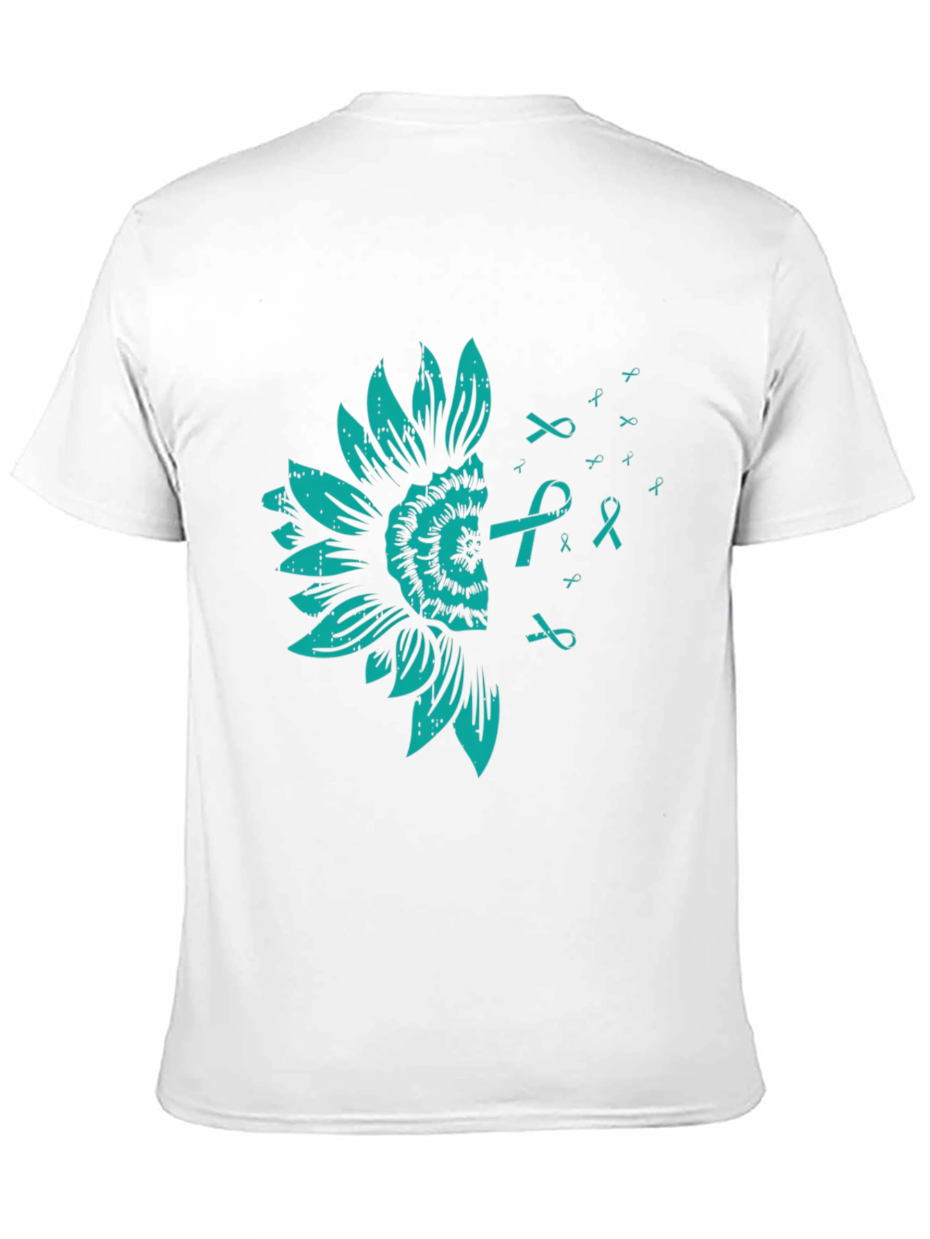 Teal Sunflower Ribbon Awareness T-Shirt