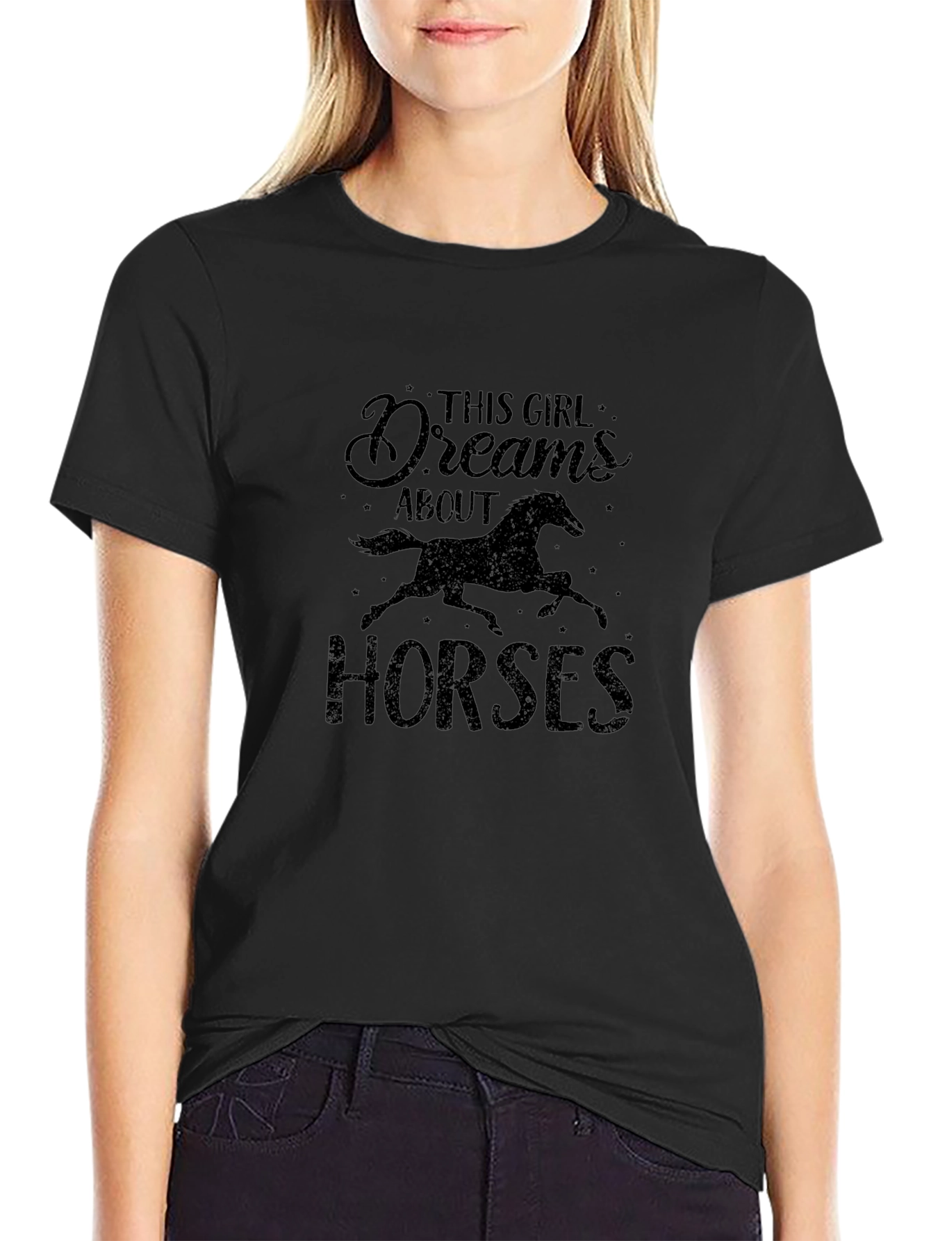 Equestrian Dreamer Black Graphic Tee