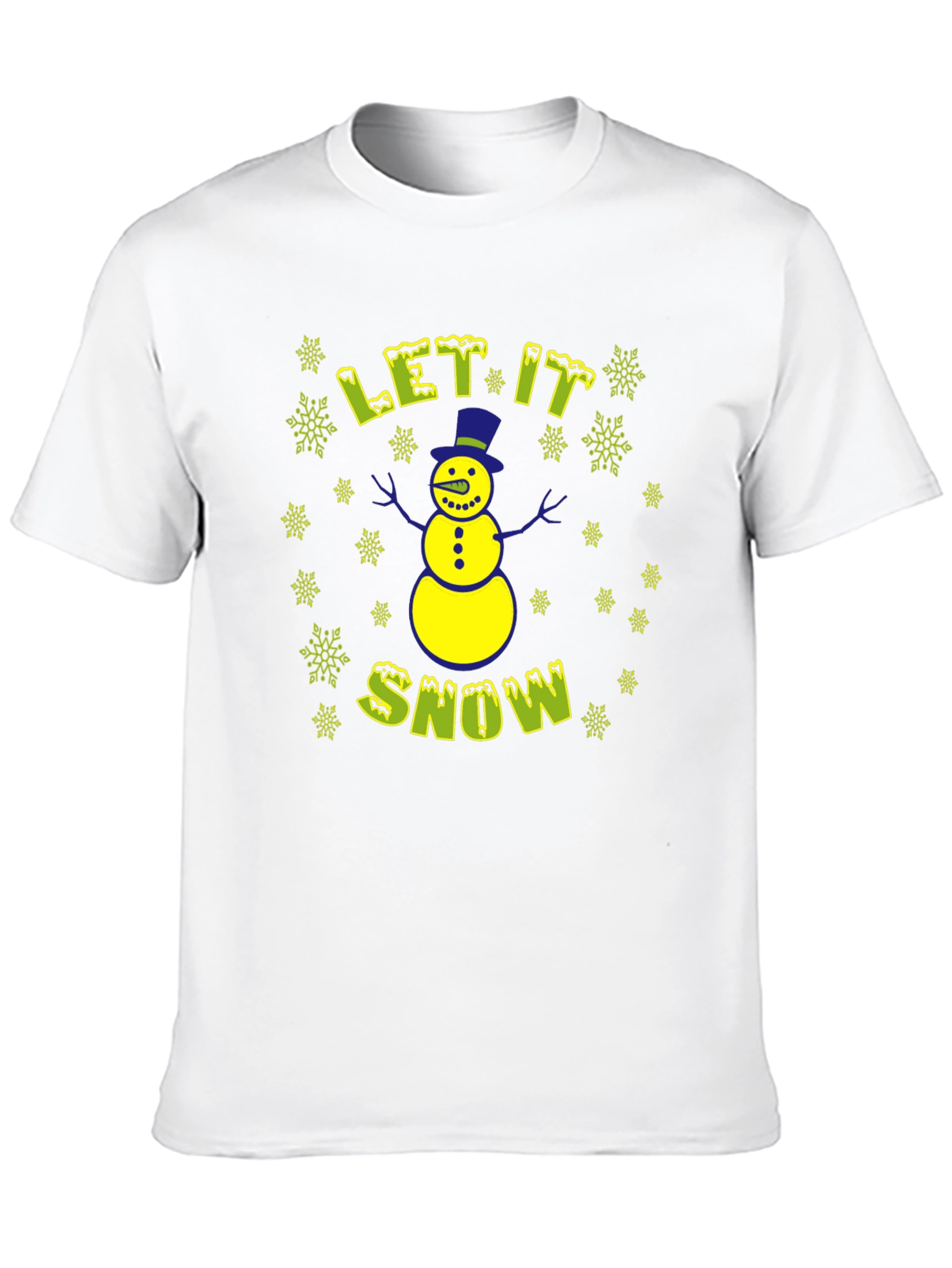 Let It Snow Mens Black Christmas T-Shirt