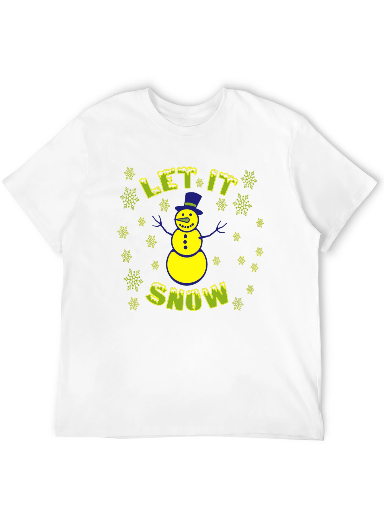 Let It Snow Mens Black Christmas T-Shirt