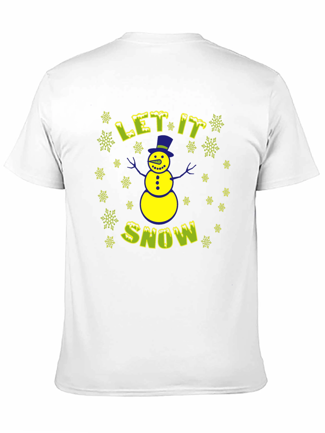 Let It Snow Mens Black Christmas T-Shirt