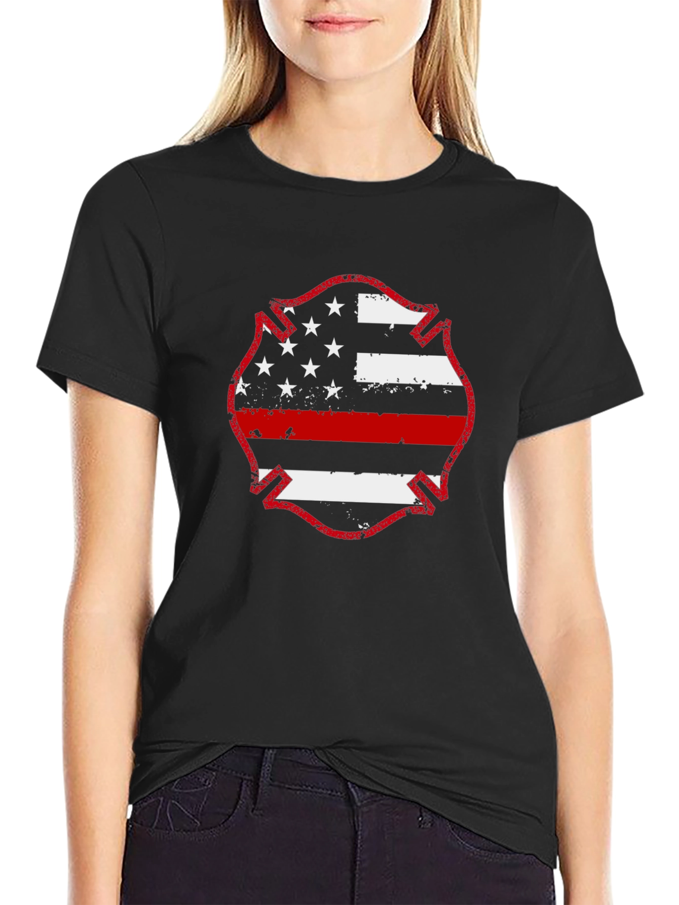 Thin Red Line Firefighter Flag T-Shirt