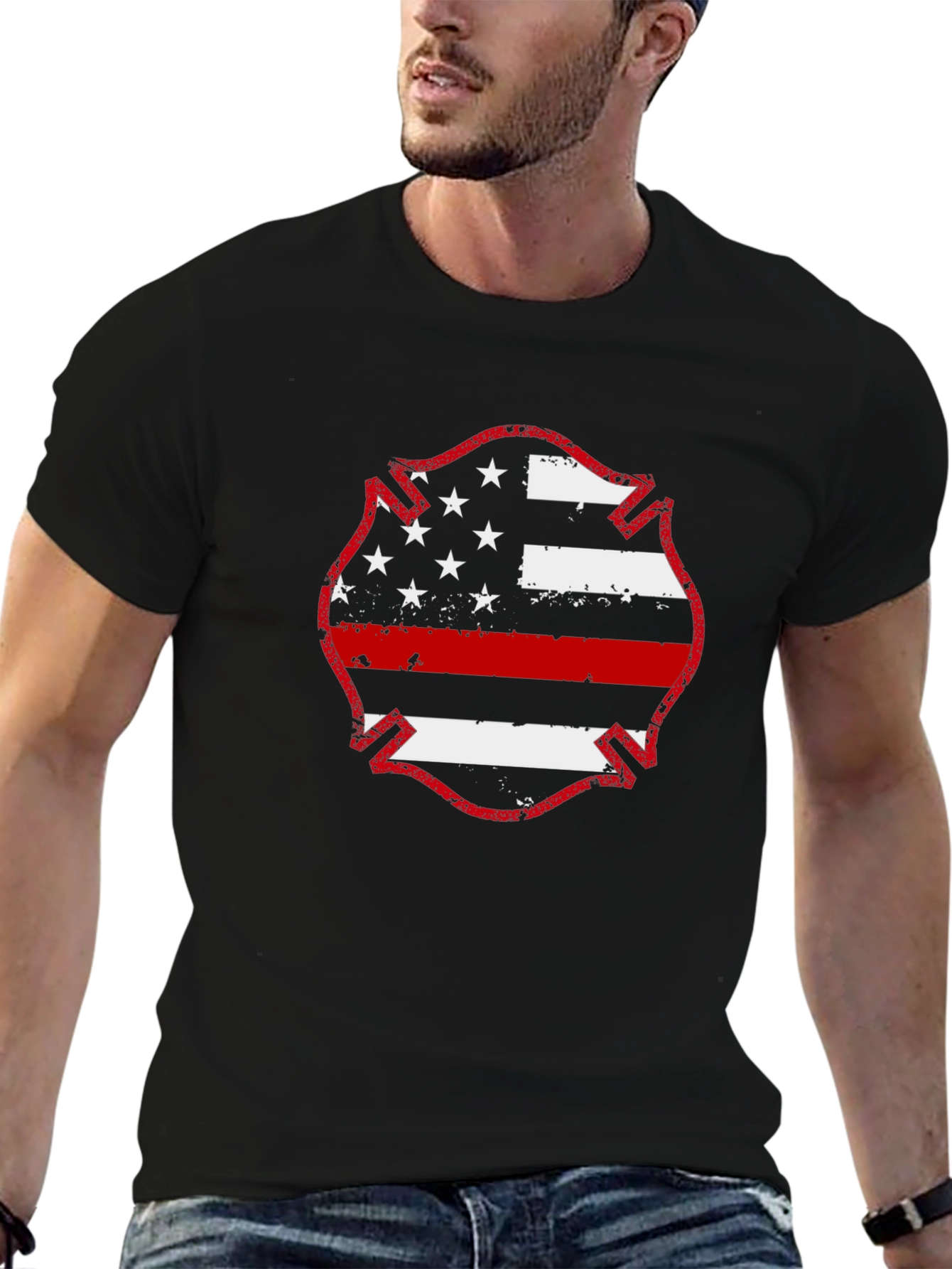 Thin Red Line Firefighter Flag T-Shirt