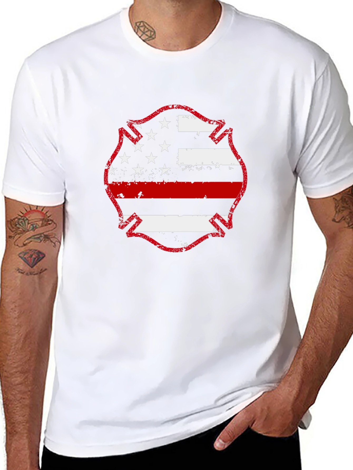 Thin Red Line Firefighter Flag T-Shirt