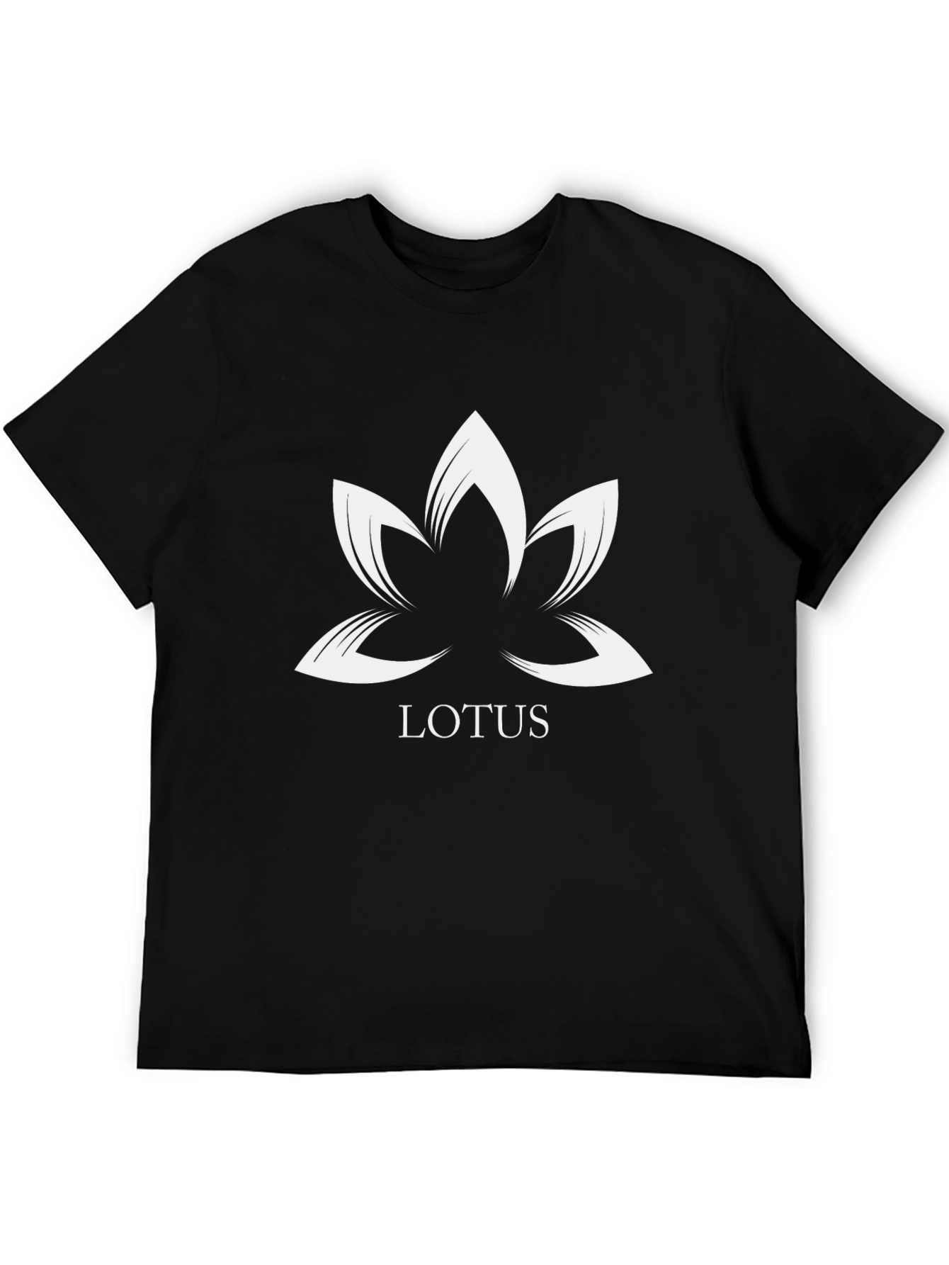 Lotus Graphic Print Black T-Shirt